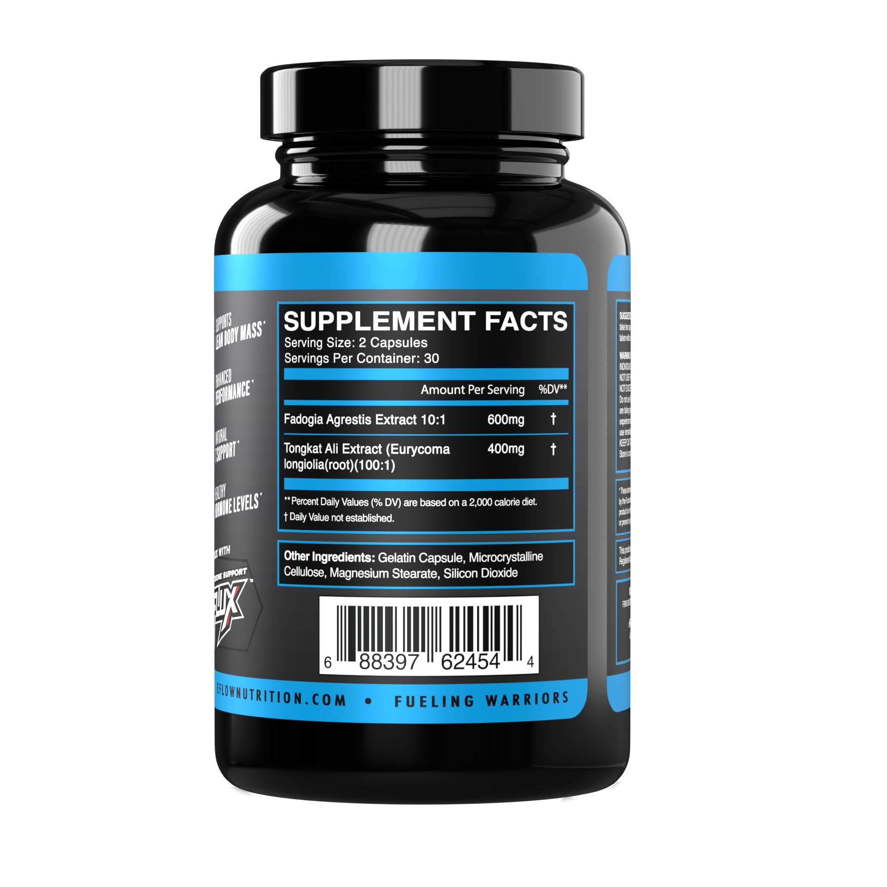 eFlow Nutrition Fadogia Agrestis + Tongkat Ali - [2-in-1] Natural Performance Supplement for Health and Wellness - Hormone, Energy, & Mood Support - Extract Powder (60 Capsules) eFlow NutritionAu supplements