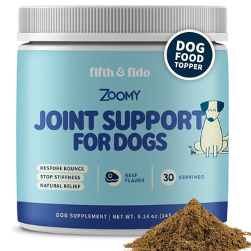 Fifth & Fido Joint Supplement for Dogs - Glucosamine for Dogs - Pet Vitamins and Supplements Powder with Chondroitin & MSM - Hip & Joint Support for Mobility, Stiffness & Flexibility - Mushroom Blend Fifth & FidoAu supplements