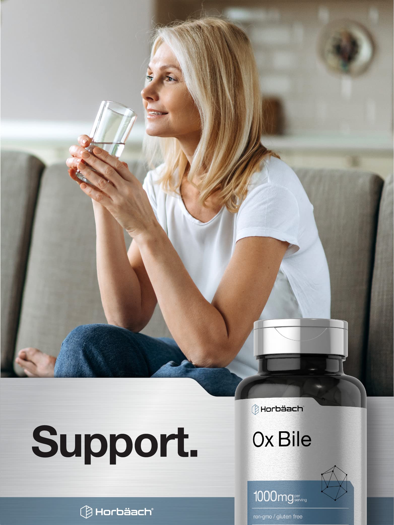 Ox Bile 1000 mg 100 Capsules | Digestive Enzymes Supplement | Non-GMO & Gluten Free HorbäachAu supplements