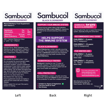 Sambucol Kids 120 ml For Immune Support, Drop SambucolUS supplements