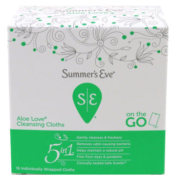 Summers Eve Cleansing Cloths 16 Count Aloe Love (3 Pack) Summer's EveAu supplements