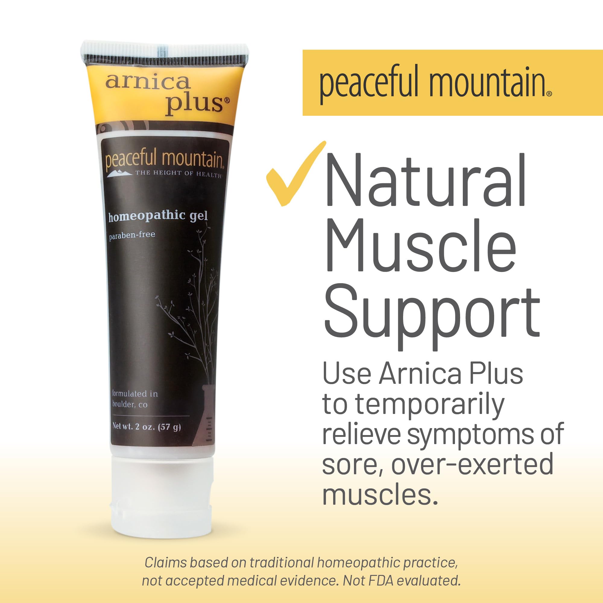 Peaceful Mountain Arnica Plus Homeopathic Gel - Natural Homeopthic Gel for Sore or cramping Muscles - 2oz Peaceful MountainAu supplements
