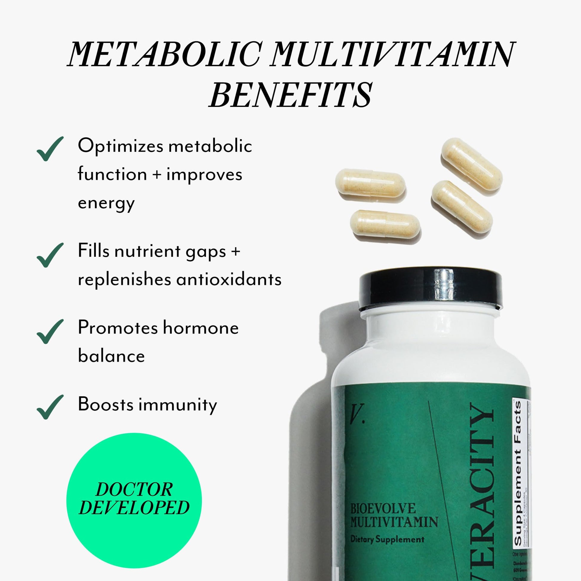 Veracity Multivitamin for Women - Vitamin B Complex, Magnesium, Calcium, Essential Vitamins Supplement, Trace Minerals for Metabolism, Energy, Immune Support & Cellular Detox VERACITY SELFCAREAu supplements