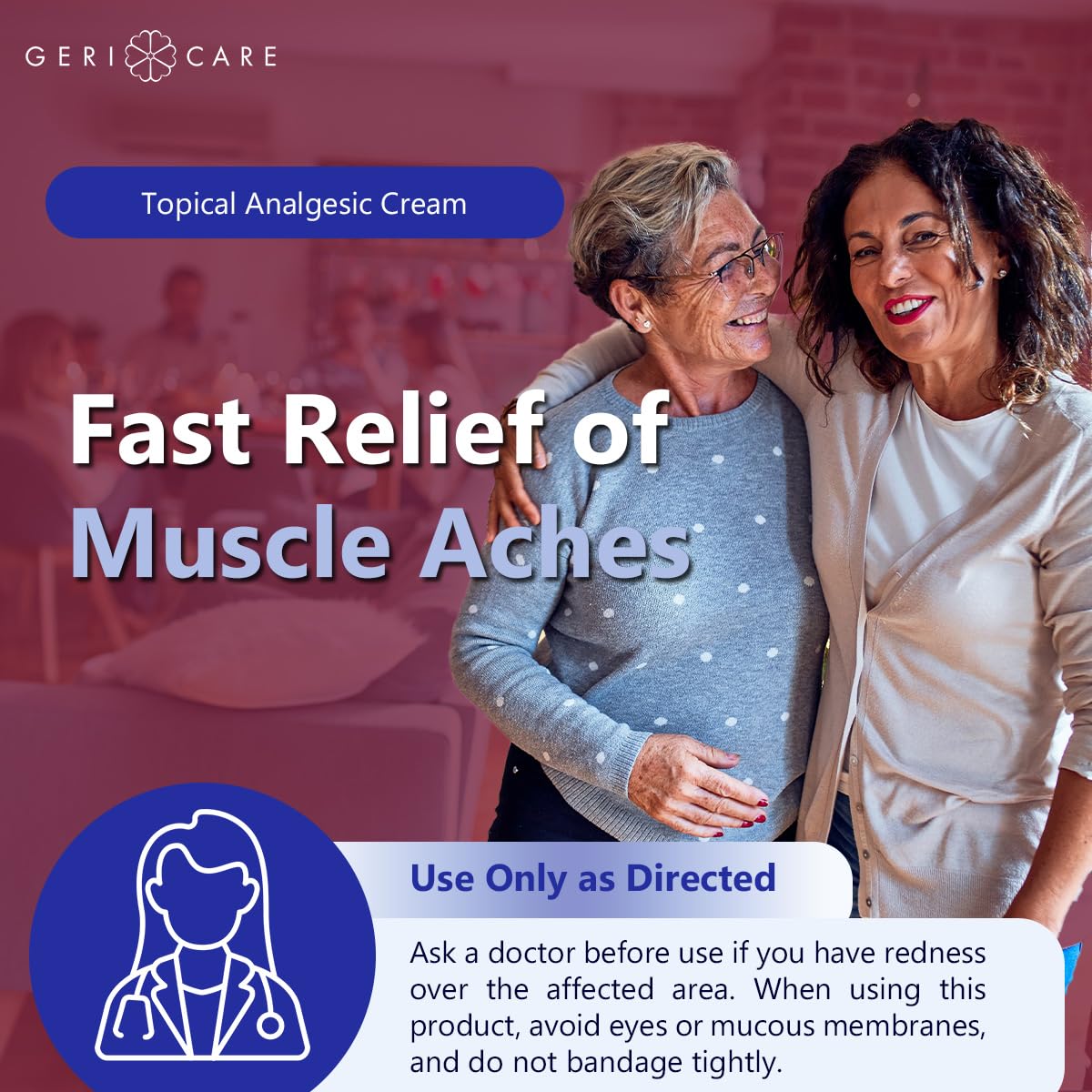 GeriCare Topical Analgesic Cream, Menthol 10%, Methyl Salicylate 15%, Fast Absorption, Pain Relief of Minor Muscle Aches, Body Stiffness, Joint Pain & Soreness, 3 Ounce (Pack of 1) GeriCareAu supplements