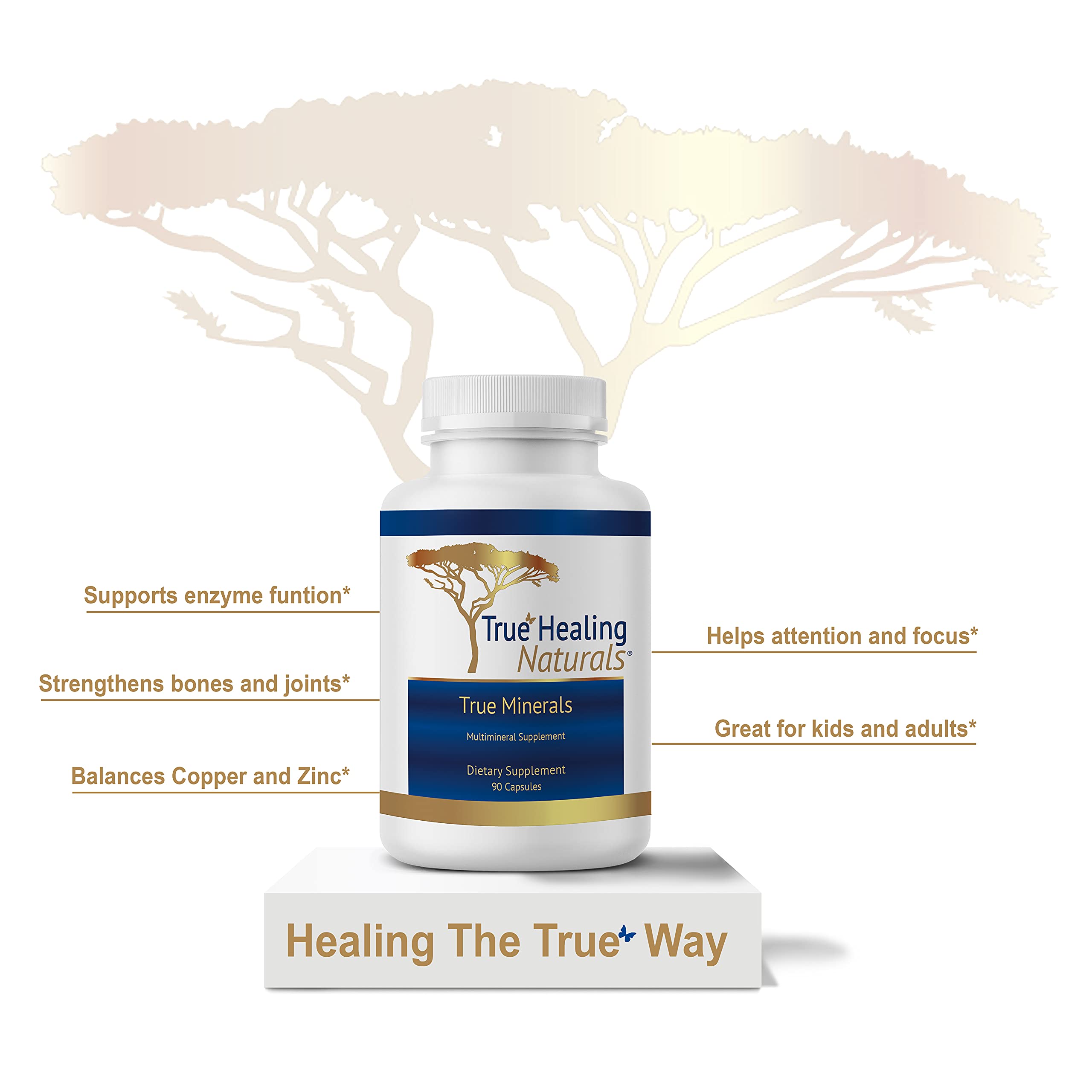 True Healing Naturals - True Minerals Supplement, Promotes Gut & Heart Health, 90 Vegetarian Capsules True Healing NaturalsAu supplements