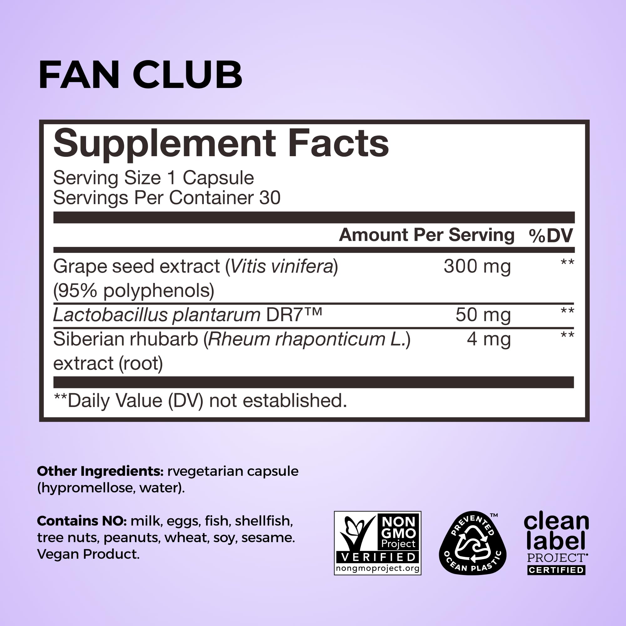 HUM Fan Club Menopause Probiotic Supplement, Estrogen Free Menopause Supplements for Women, Non Hormonal, Supports Energy & Hot Flashes, Grape Seed Extract & Siberian Rhubarb, 30 Vegan Capsules HUMUS supplements