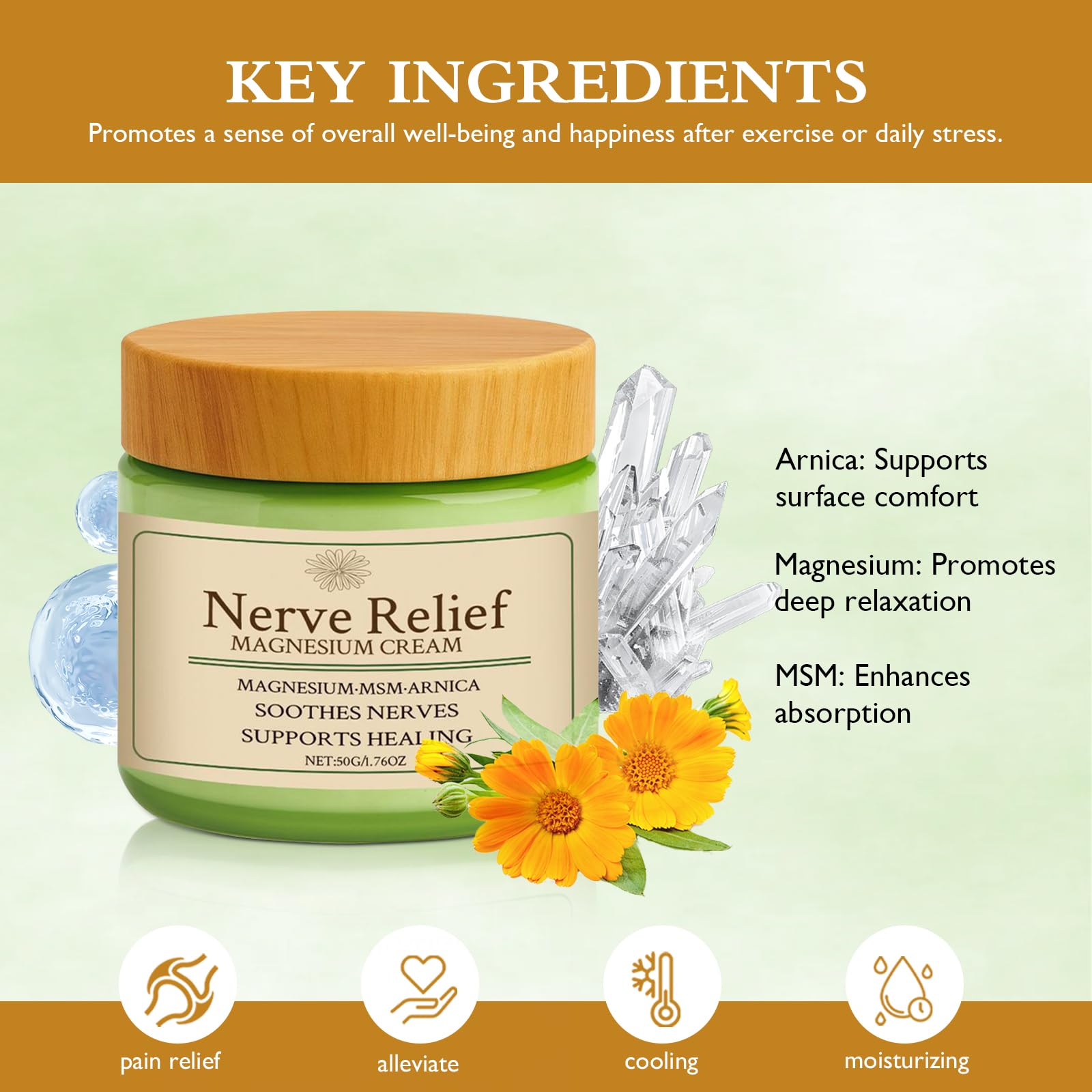 Vincofoo Nerve Relief Magnesium Cream with MSM & Arnica, Soothes Nerves & Daily Soothing Support VincofooAu supplements