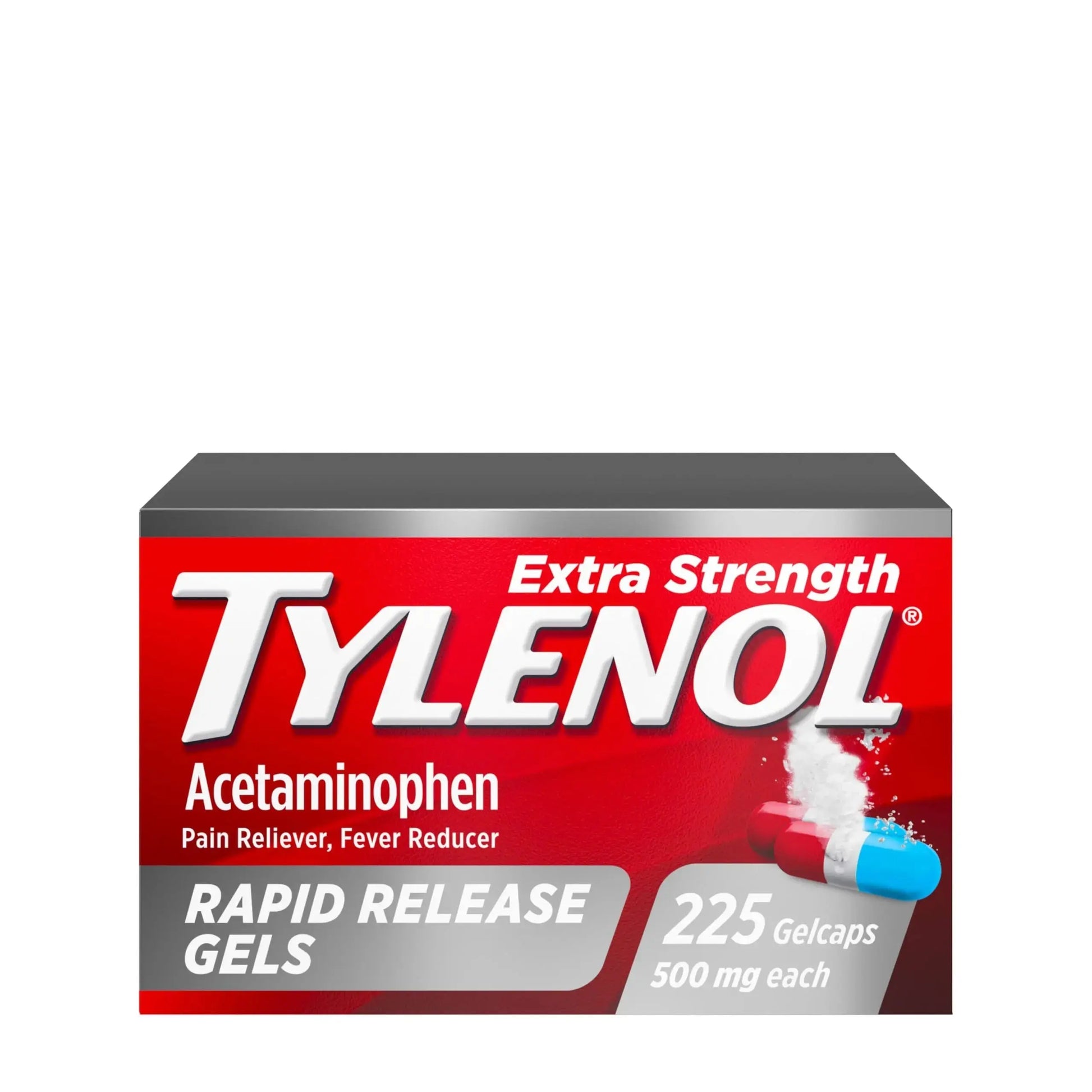 Tylenol Extra Strength Acetaminophen Rapid Release Gels, Fast, Strong Pain Relief, Fever Reducer Medicine, 500 mg Gelcaps with Laser‑Drilled Holes for Fast Release, Value Size, 225 Count TylenolAu supplements