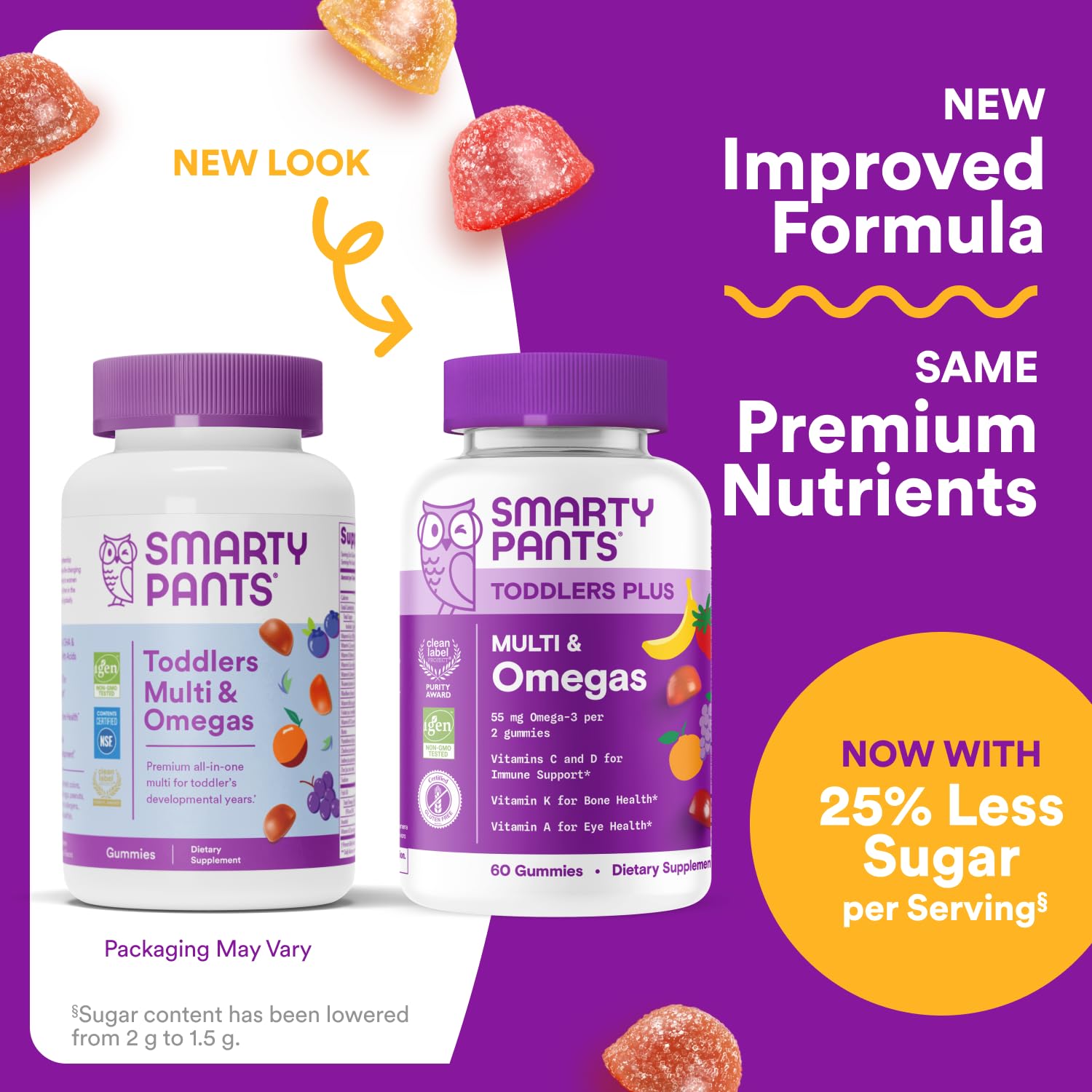 SmartyPants Toddler Multivitamin Gummies - Improved Formula: Omega 3 (DHA/EPA), Vitamins D3, C, Vitamin B12, B6, A, K & Zinc SmartyPantsAu supplements
