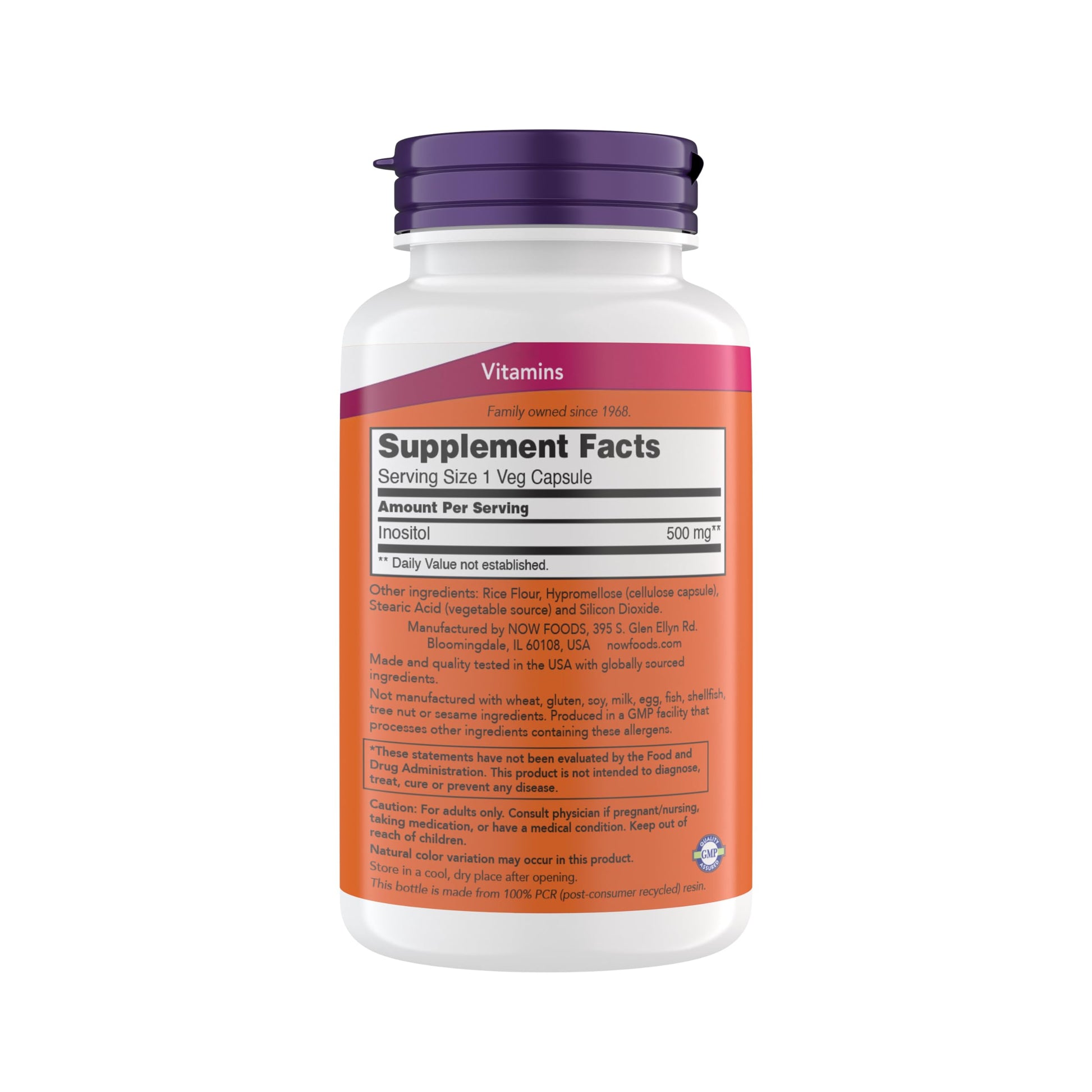 Now Foods Inositol 500 mg, Superior Myo Inositol Form, for Healthy Membrane Function Now FoodsUS supplements