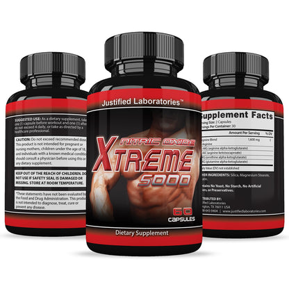 Nitric Oxide Xtreme 5000 Advanced Men's Heath Formula 60 Capsules Justified LaboratoriesUS supplements