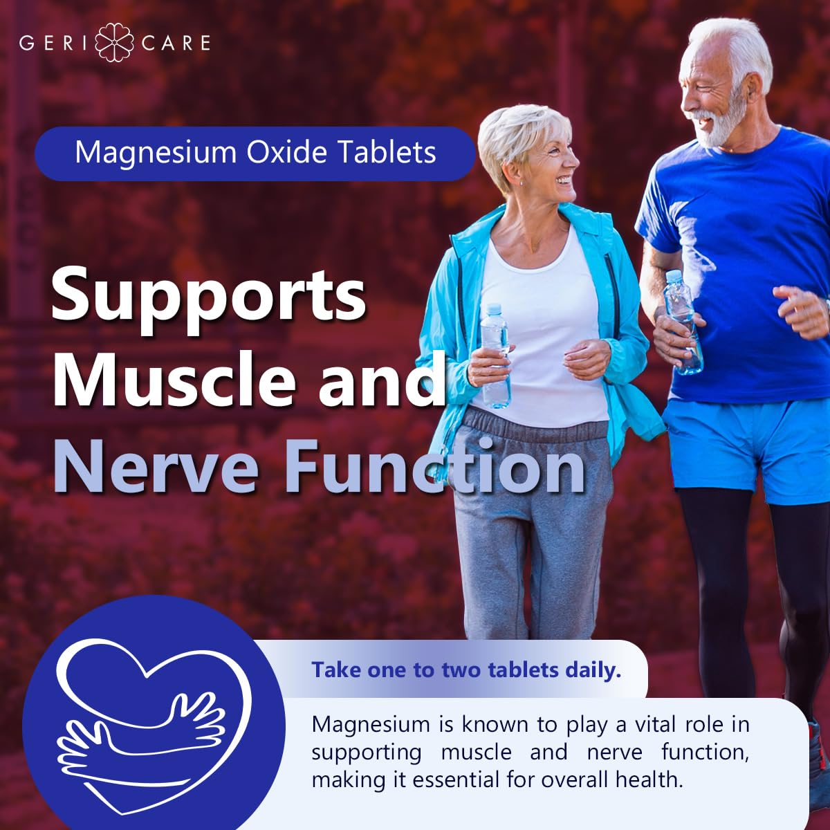 GeriCare Magnesium Oxide Supplement 240 mg of Elemental Magnesium, 120 Tablets, Essential Mineral Support, Promotes Vascular Health, Bone Strength, and Muscle Function (Pack of 1) GeriCareAu supplements