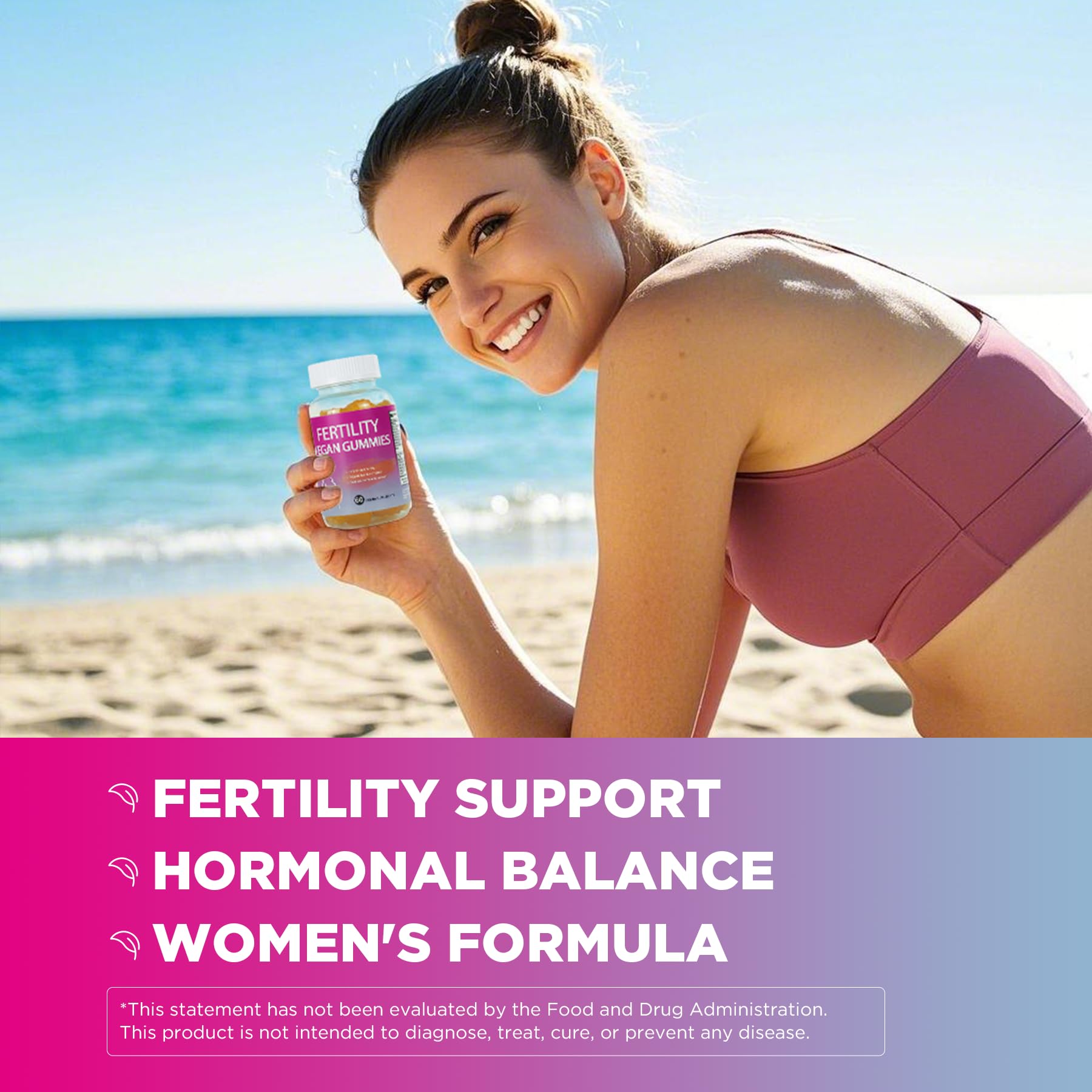 Fertility Gummies for Women to Get Pregnant Fast, Folic Acid Conception Gummies to Boost Fertility for Her, 60 Count Fertility Vitamin Gummy Support Hormone Balance, Ovulation & Period Cycle AromlifeAu supplements
