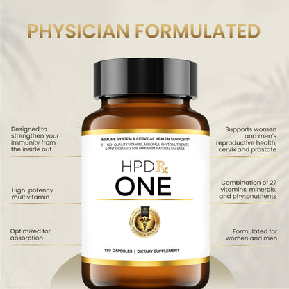 HPD Rx ONE Immunity Boost Multivitamin | HPV Supplements for Women and Men, 2 Pack HPD RxUS supplements