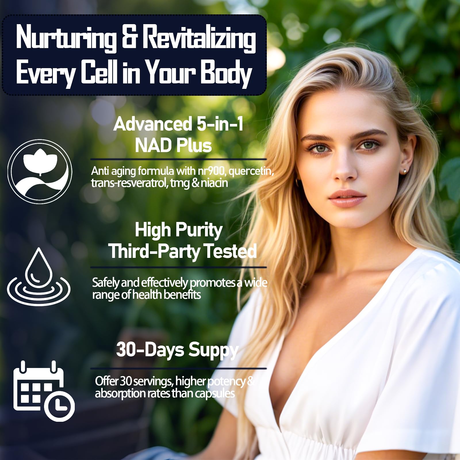 NAD Supplements for Women & Men, Liposomal NAD Nicotinamide Riboside Resveratrol 900mg w. B3 Vitamin Quercetin TMG, Liquid Resveratrol NAD Plus Supplement for Anti-Aging Energy Focus Longevity GLOWUUPAu supplements