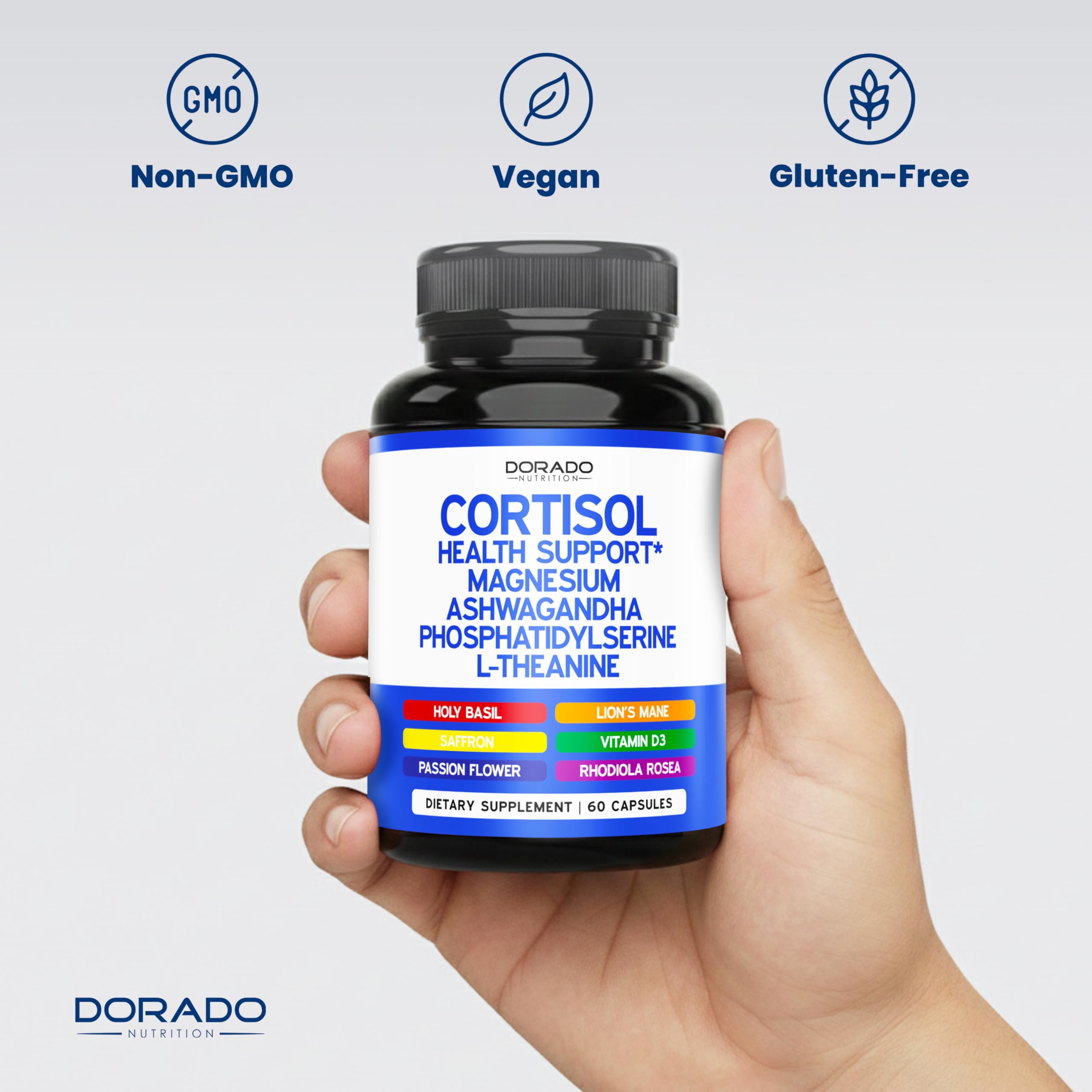 Cortisol Supplements for Women & Men with 14 in1 Blend (Magnesium, Ashwagandha, L Theanine & More) Healthy Cortisol Balance & Calm Mood Support - Third Party Tested, Non GMO, USA Made - 60 Count DORADO NUTRITIONAu supplements