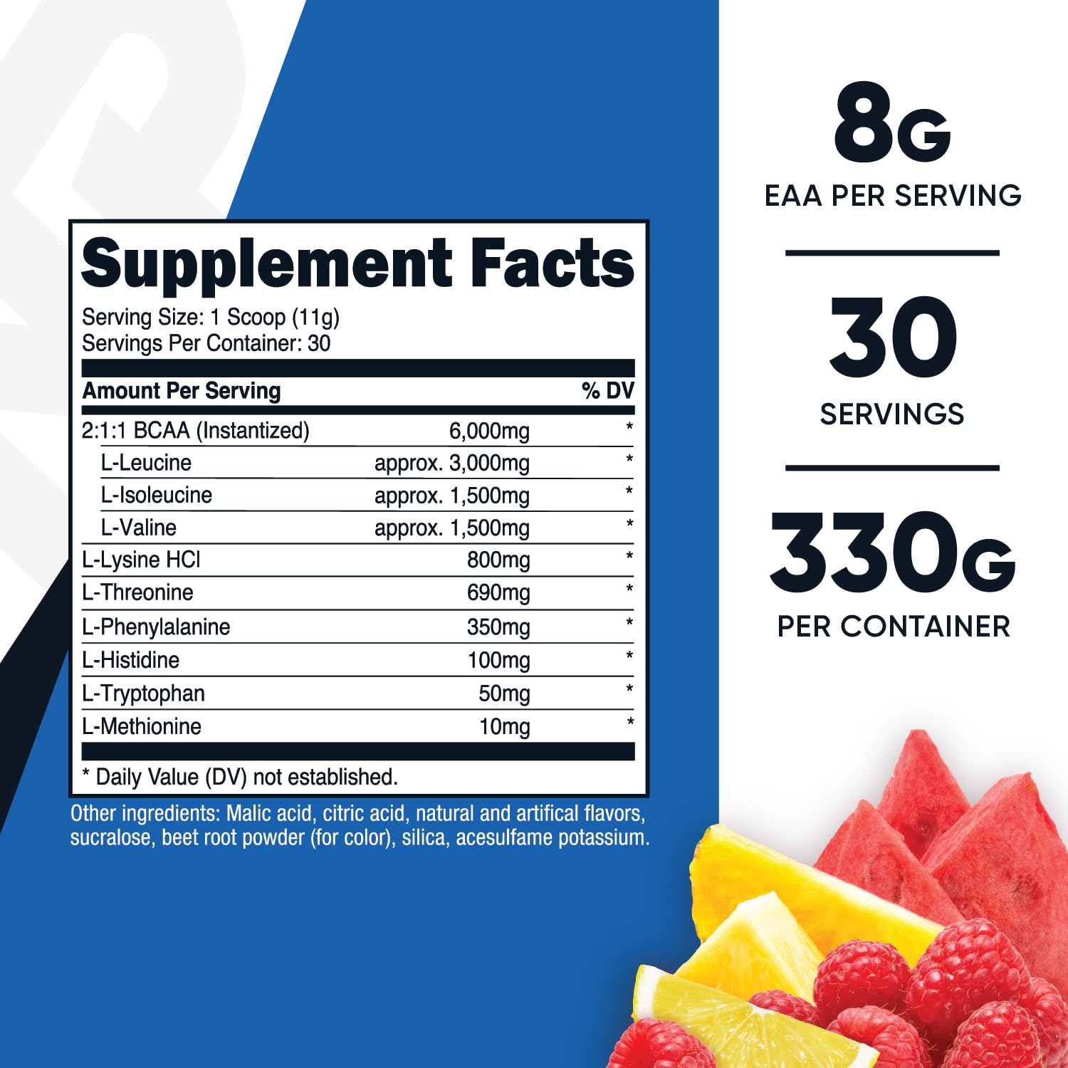 Nutricost EAA Powder 30 Servings (Fruit Punch) - Essential Amino Acids - Non-GMO, Gluten Free, Vegetarian Friendly NutricostAu supplements