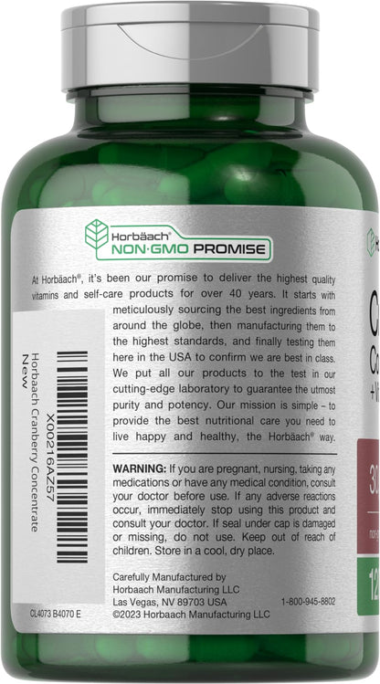 Cranberry Concentrate Extract Pills + Vitamin C | 30,000mg | 120 Capsules | Triple Strength HorbäachUS supplements