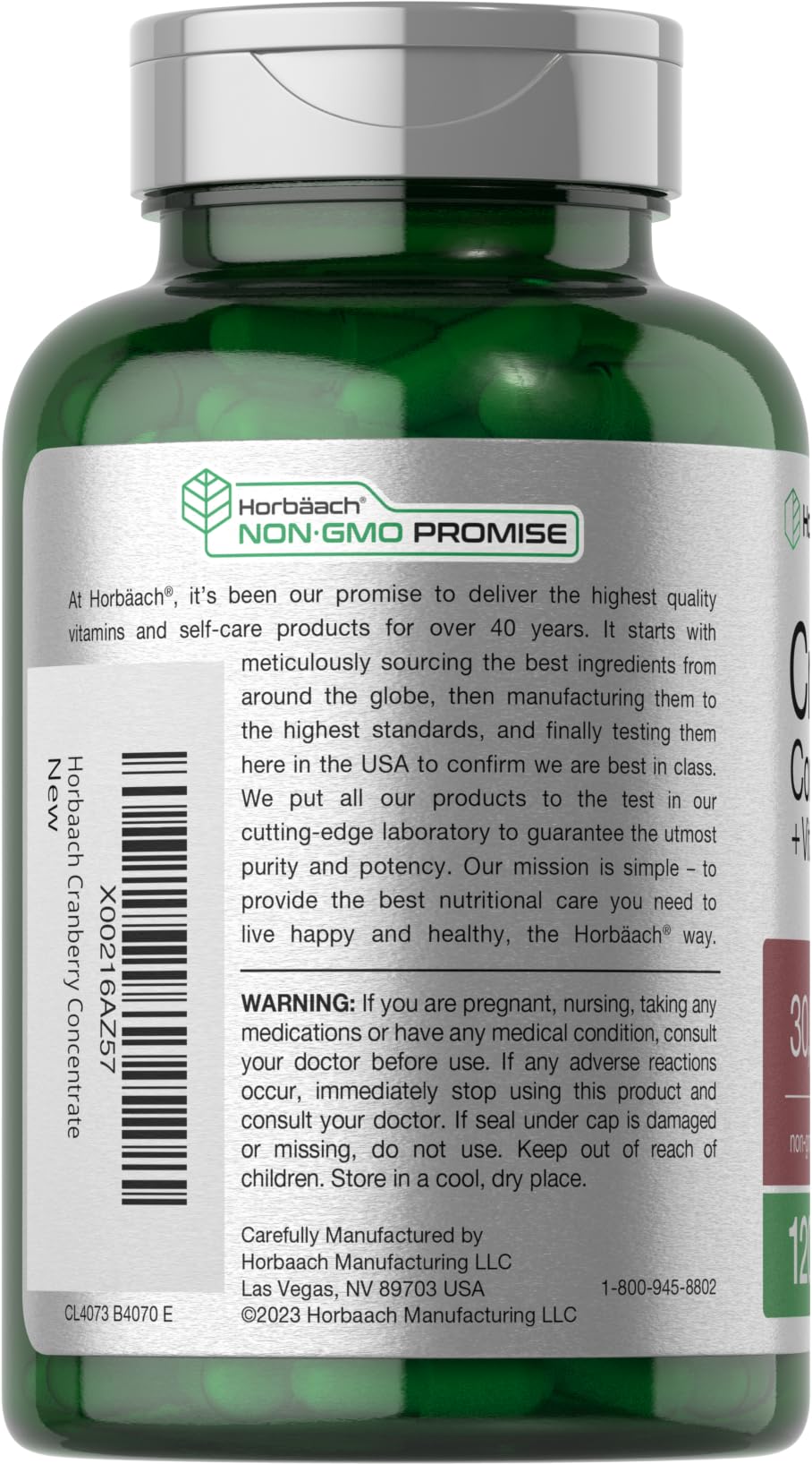 Cranberry Concentrate Extract Pills + Vitamin C | 30,000mg | 120 Capsules | Triple Strength HorbäachAu supplements