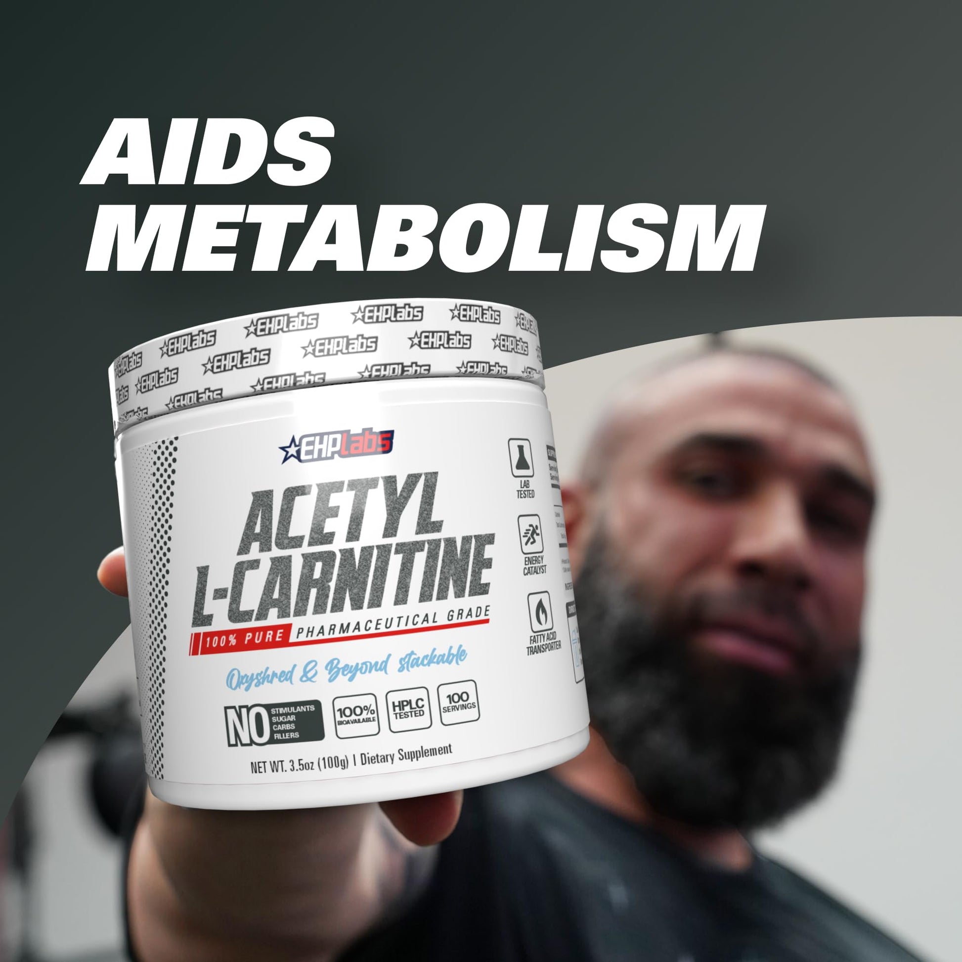 EHP Labs Acetyl L Carnitine Powder, Supports Natural Energy Production, Supports Metabolism EHP LabsAu supplements