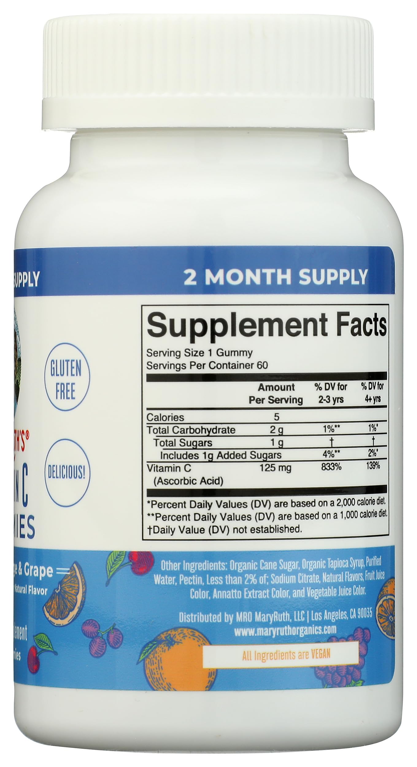 MaryRuth Organics Vitamin C Gummies | Supplement for Immune Support & Overall Health | Immune Support Supplement | Vitamin C for Adults & Kids | Vegan | Non-GMO | 60 Servings MARYRUTH'SUS supplements