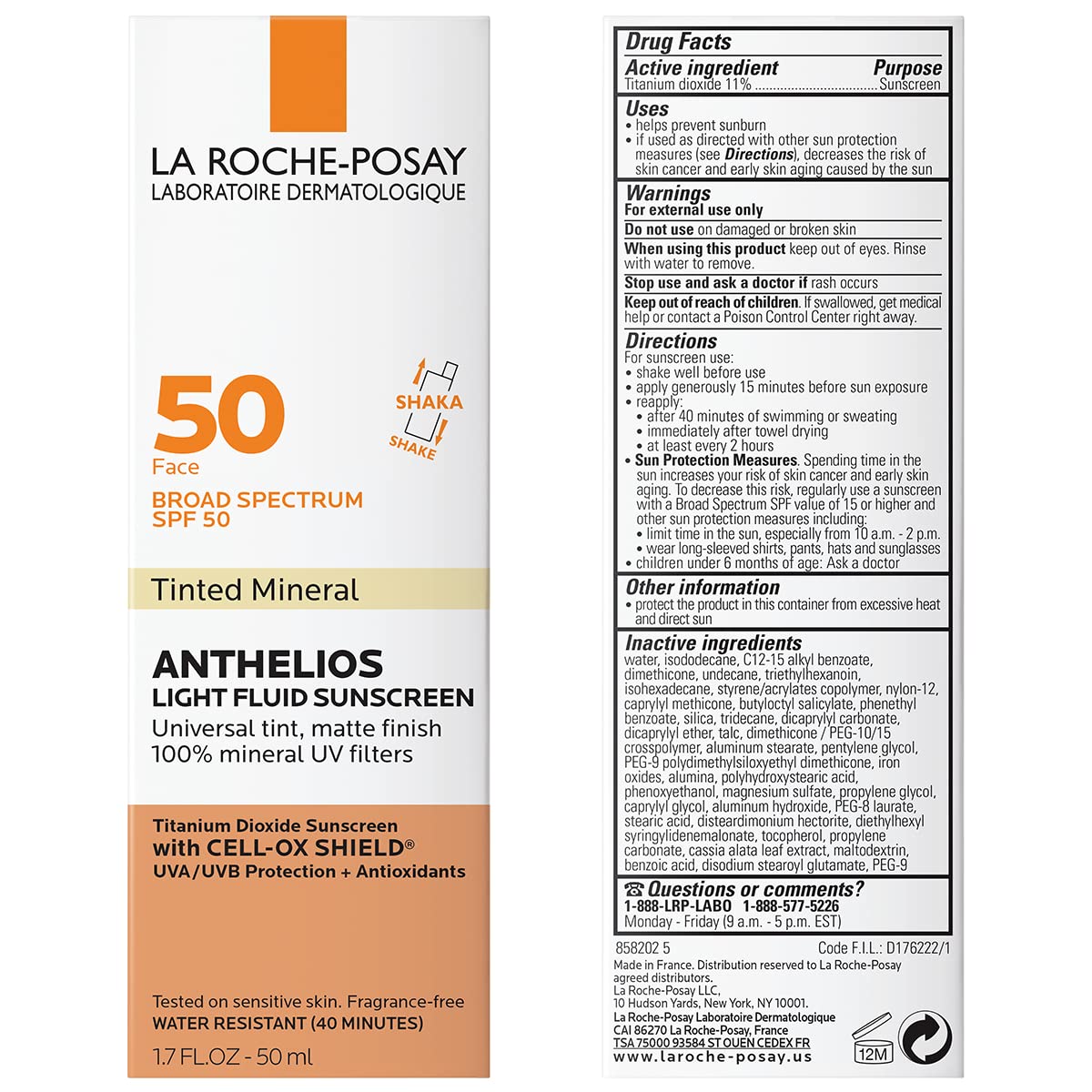 La Roche-Posay Anthelios Tinted SPF 50 Sunscreen & Toleriane Gentle La Roche-PosayUS supplements