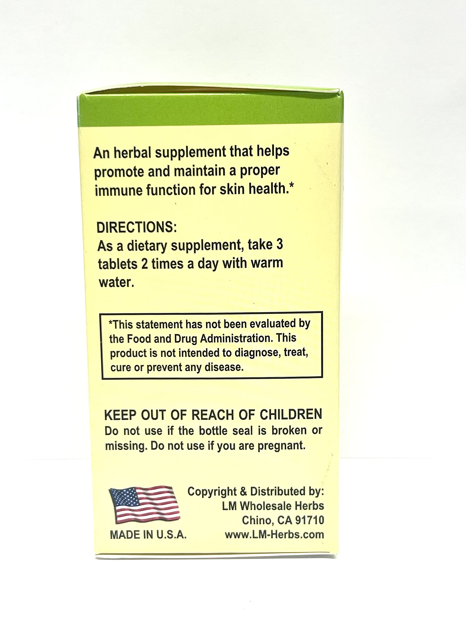 Lao Wei Derma Formula Herbal Supplement Helps Immune Function for Skin Health 500mg 60 Tablets Made in USA Lao WeiAu supplements