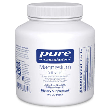 Pure Encapsulations Magnesium (Citrate) - Supplement for Sleep, Heart Health, Cognitive Health, Bone Health, Energy, Muscles, and Metabolism* - with Premium Magnesium - 180 Capsules Pure EncapsulationsAu supplements