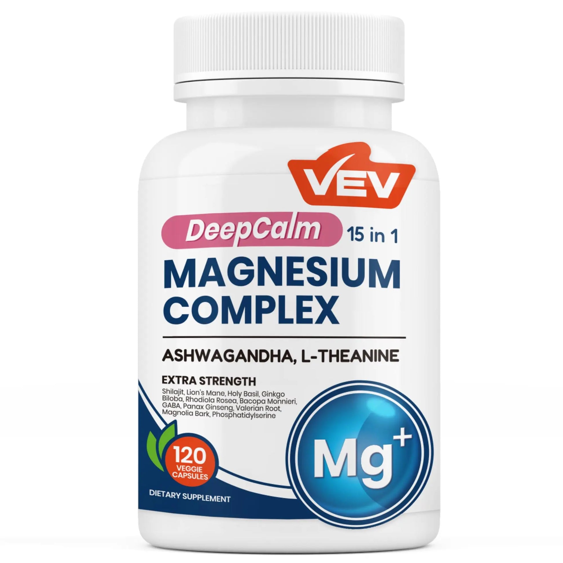 VEV DeepCalm Magnesium Complex for Women – 15-in-1 Glycinate & Citrate Capsules with Ashwagandha & L-Theanine – 120 Vegan Capsules VEVAu supplements