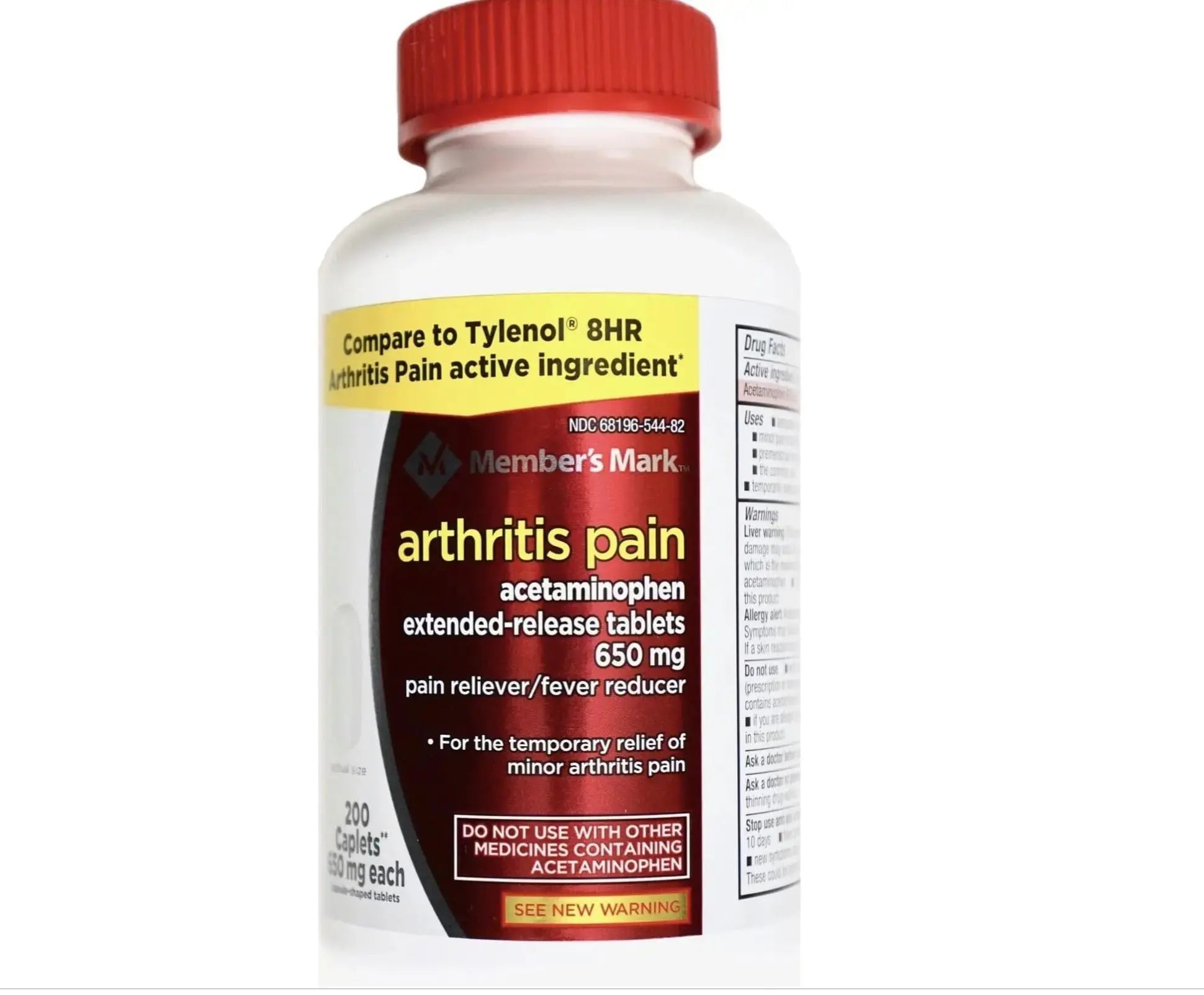 Compare to Tylenol Arthritis Pain Active Ingredient. - Member's Mark - Arthritis Pain Reliever, Extended Release, Acetaminophen 650 mg, 400 CapletsQ MEMBER´S MARKAu supplements