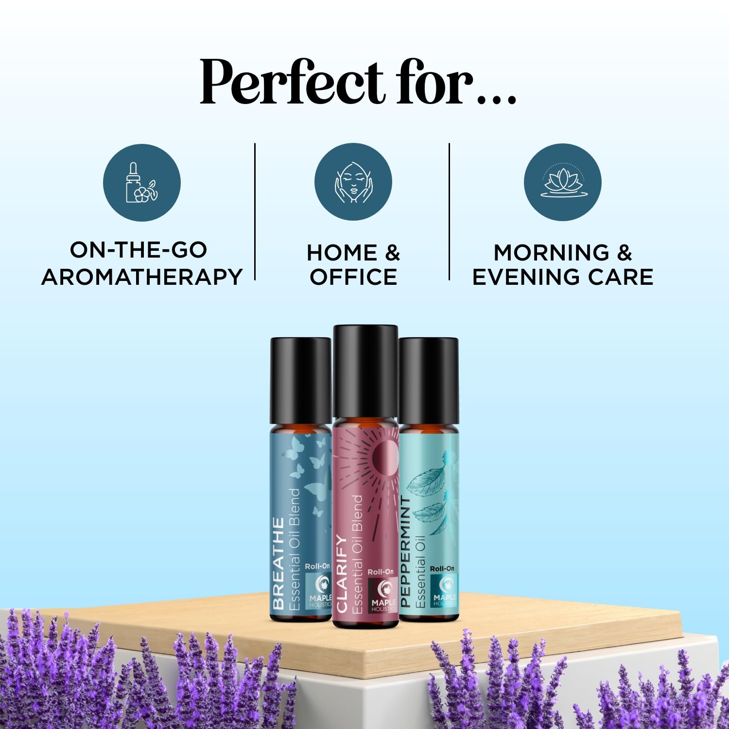 Headache Roll on Essential Oils - Aromatherapy Essential Oils Sets Variety Pack with Peppermint Clarify Maple HolisticsAu supplements