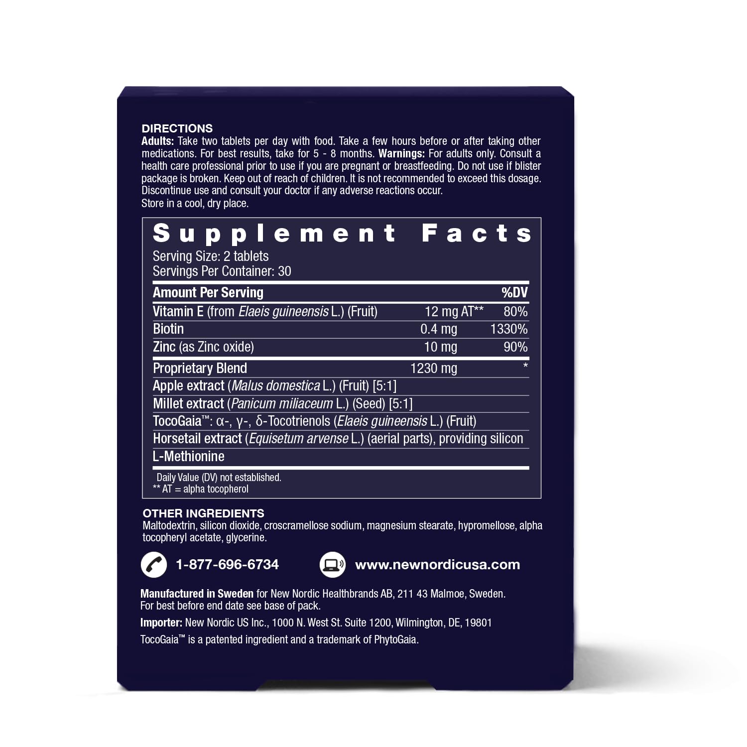 NEW NORDIC Hair & Eye Support Tablets Bundle, Hair GRO Natural Hair Growth and Blue Berry Eye Vitamin Supplements NEW NORDICAu supplements