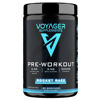 Voyager Supplements Pre-Workout Powder | Rocket Razz | Intense Pump | Maximized Voyager SupplementsUS supplements