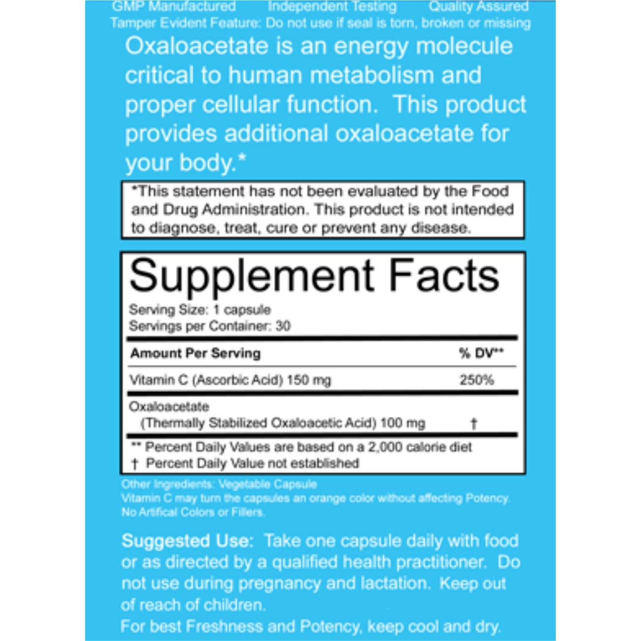 Benagene Oxaloacetate Supplement - Supports Cellular Energy, Healthy Metabolism, & Body Regulation - Thermally Stabilized with Vitamin C - Non-GMO & Vegan - Once Daily (90 Servings) BenageneAu supplements