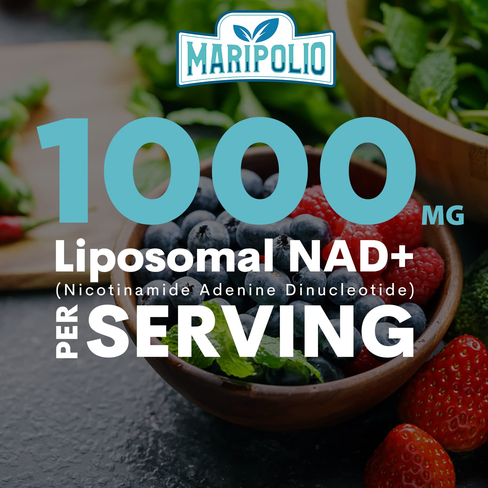 Maripolio Liposomal NAD+ 1000 mg Supplement | High Bioavailability Liposomal Delivery | Cellular Energy & Wellness Support | Pure NAD+ Dietary Supplement for Men,Women, 60 Softgels MaripolioAu supplements