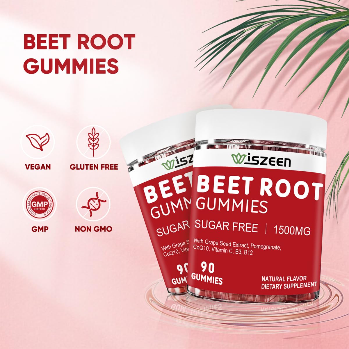 Wiszeen Beet Root Gummies - 60 Servings - Beets Gummies Beet Chews Nitric Oxide WiszeenAu supplements