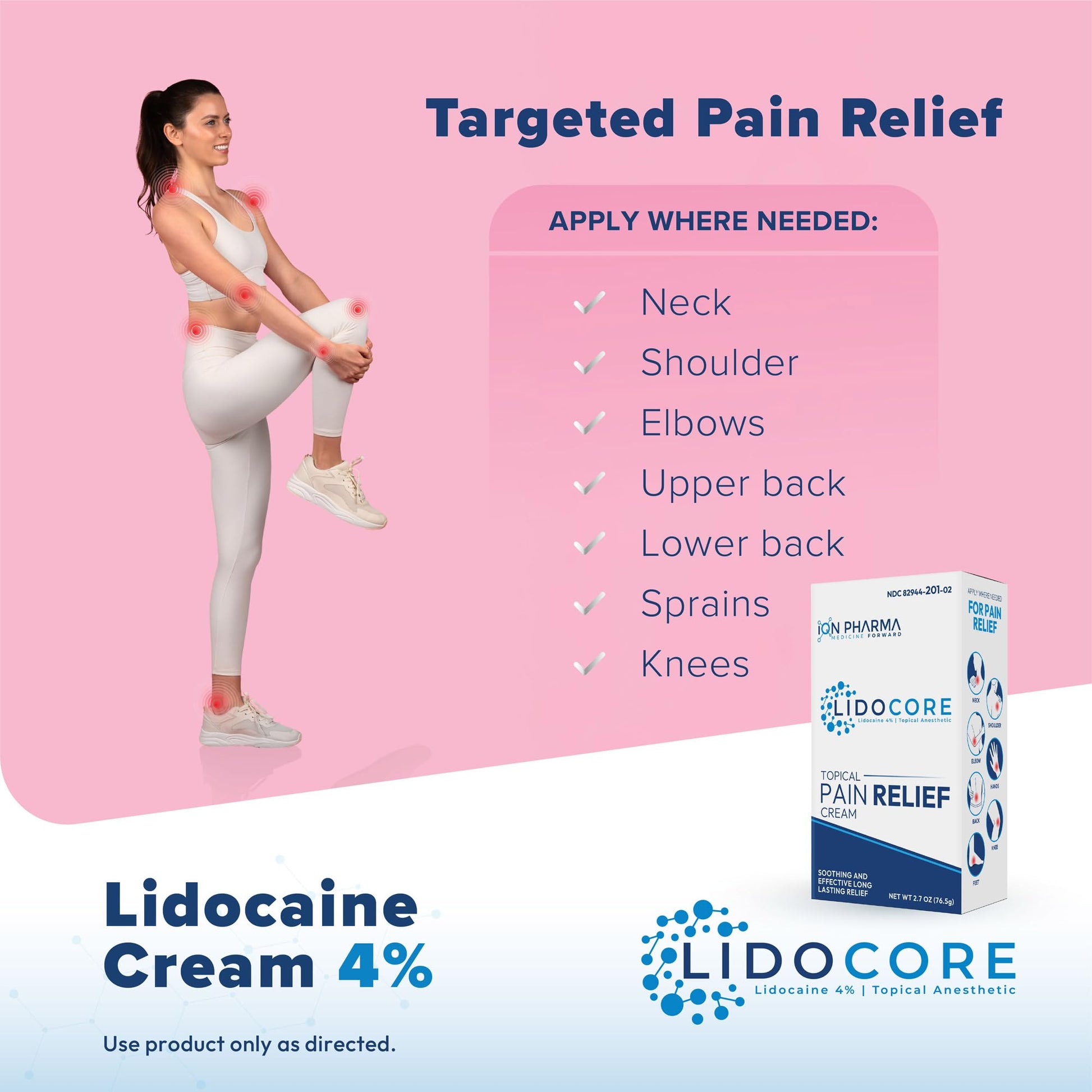 Lidocore Pain Relief Cream with 4% Lidocaine | Maximum Strength OTC | Safe & Compliant formula | Minor cuts, scrapes, insect bites, cold sores | Non-Greasy, Odor-free, Fragrance-Free | 2.7 oz (76.5 g) LidocoreAu supplements