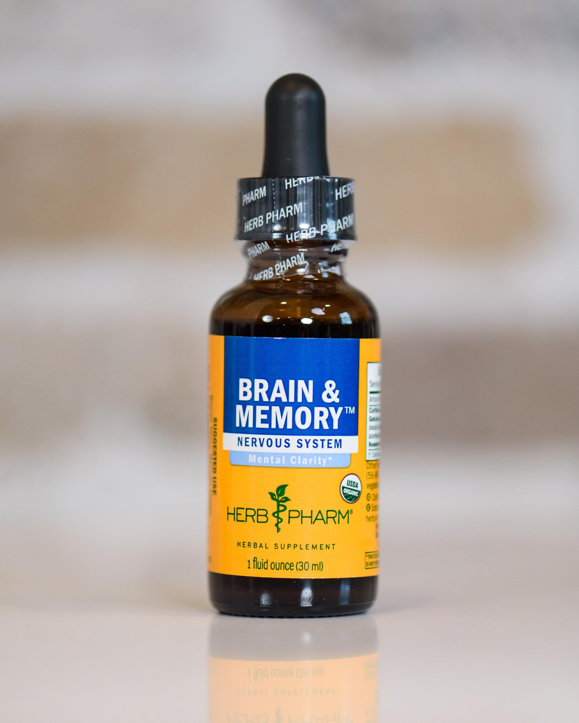 Herb Pharm Organic Nootropic Brain & Memory Supplement with Ginkgo Biloba Liquid Extract: Fast Absorption for Mental Focus Support, Ginkgo Supplement, Vegan, Gluten-Free, Non-GMO, 1 Oz Herb PharmAu supplements