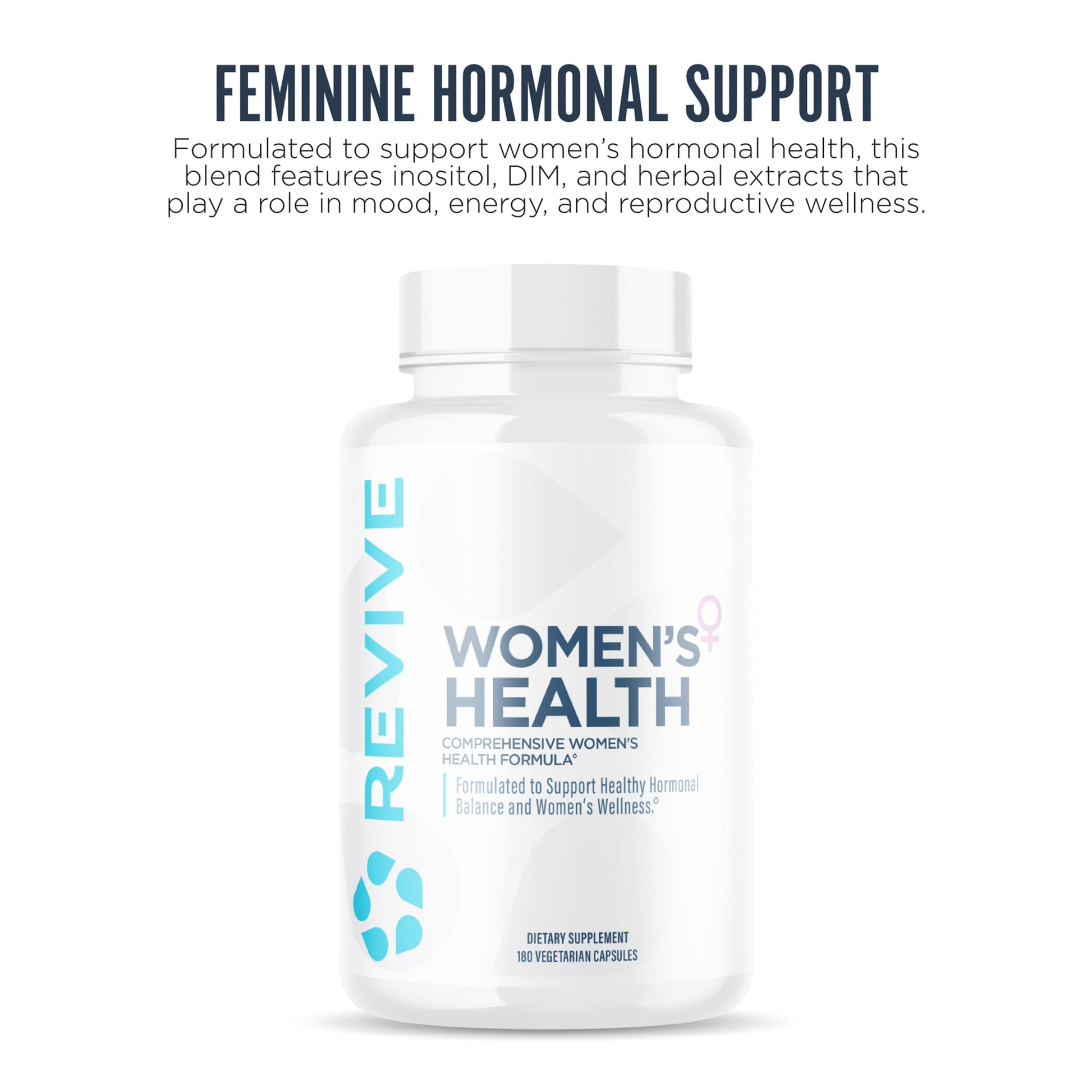 Revive MD Hormone Balance for Women – Hormone Support Supplement w/Myo-Inositol, Chaste Berry, DIM, Vitamins C & E, Evening Primrose Oil – Health & Hormonal Balance (180 Capsules, 30 Servings) ReviveAu supplements