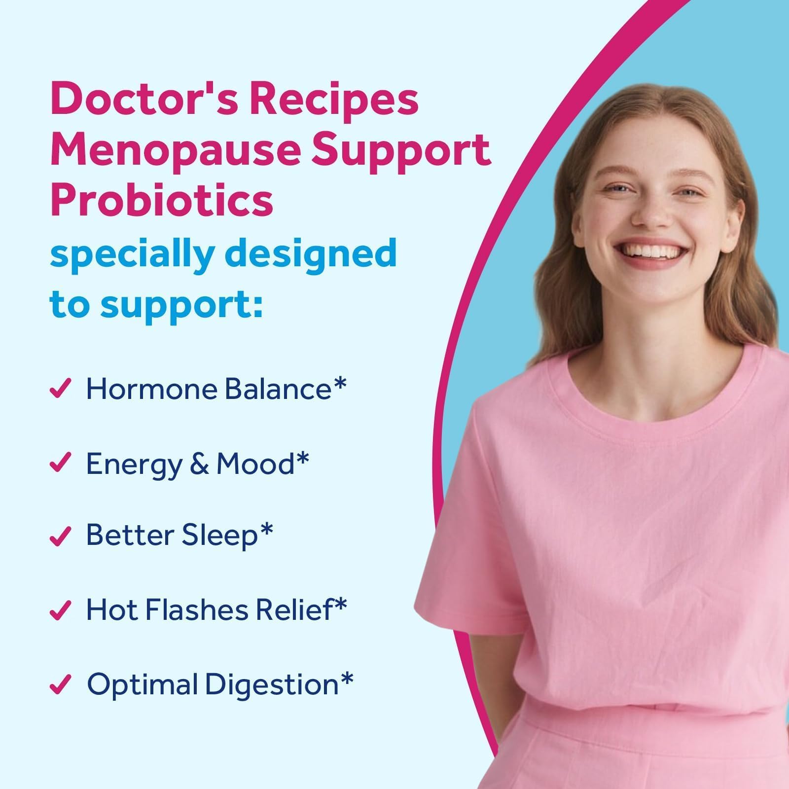 Doctor's Recipes Menopause Probiotic Supplements for Women, Black Cohosh for Menopause Hot Flashes, Probiotics with Ashwagandha, Dong Quai, Supports Energy, 60 Capsules Doctor's RecipesAu supplements