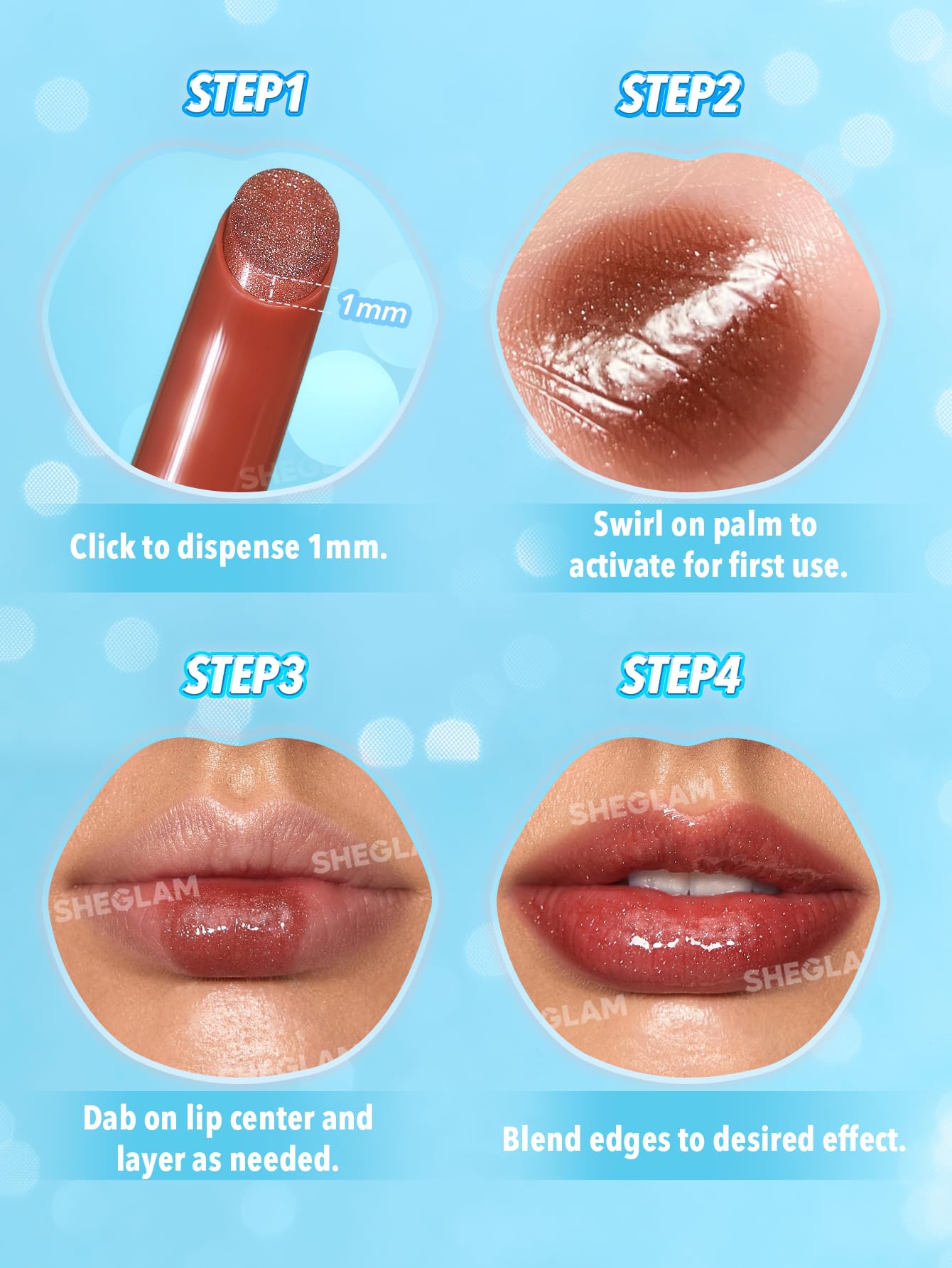 SHEGLAM Pout-Perfect Moisturizing Solid Lip Gloss Shimmer Lip Plumper - Violet Fizz SHEGLAMAu supplements