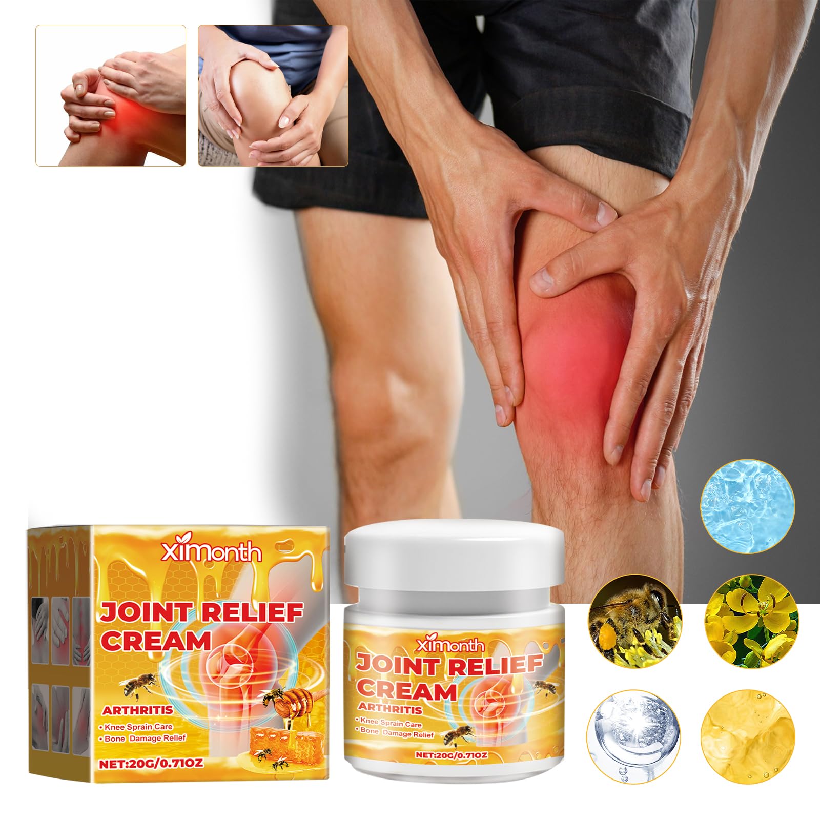 JOYVOIDX Joint & Knee Comfort Cream with Bee Venom and Cassia Flower, Formulated with Glucosamine for Flexibility and Mobility, 0.71oz JOYVOIDXAu supplements