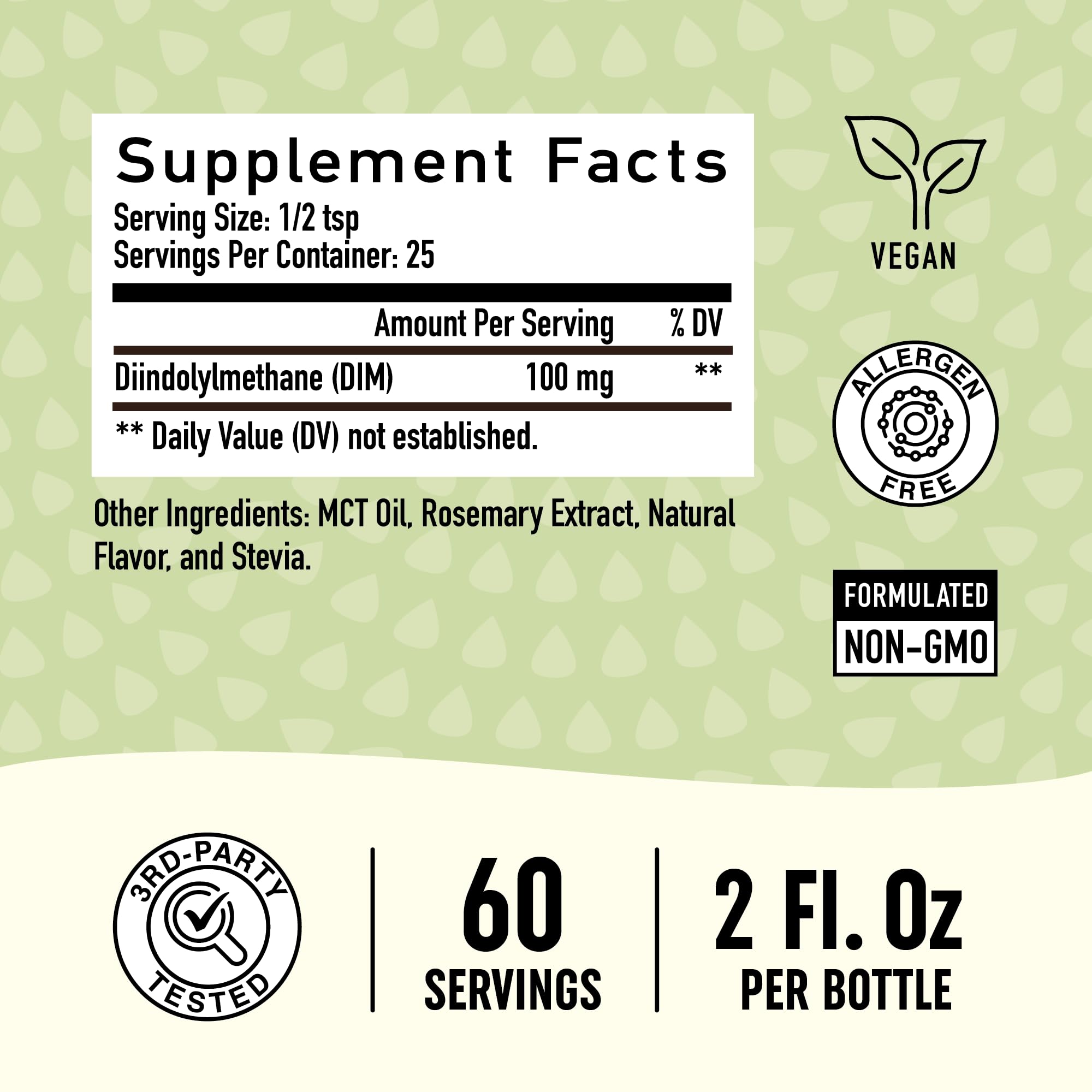 DIM Supplement Liquid Drops 100mg for Estrogen Balance for Women & Men | Hormone Balance SMNutritionAu supplements