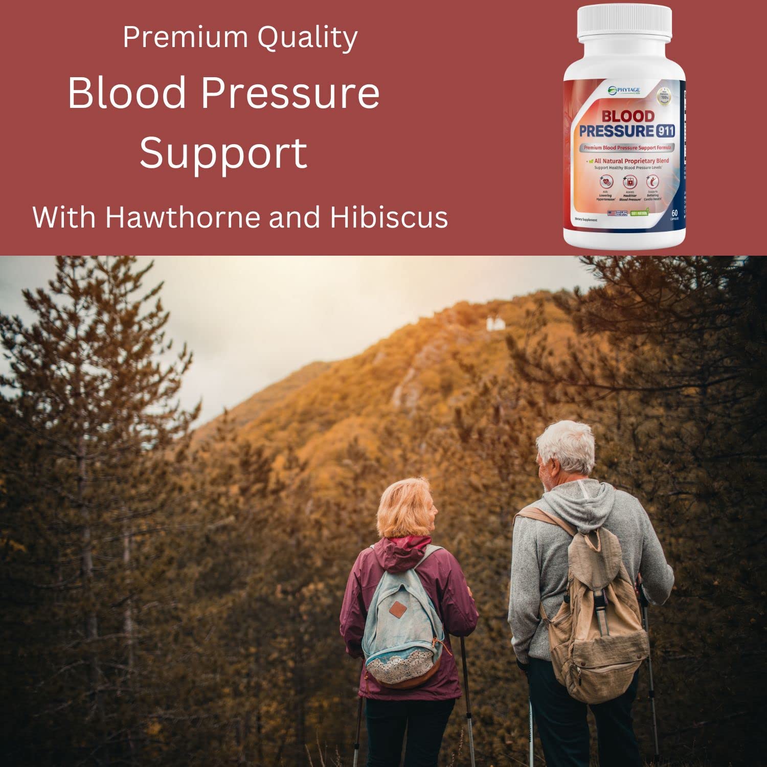 Phytage Labs Blood Pressure 911 Premium Supplement - BP Support Pills. 60 Capsules Phytage LabsAu supplements