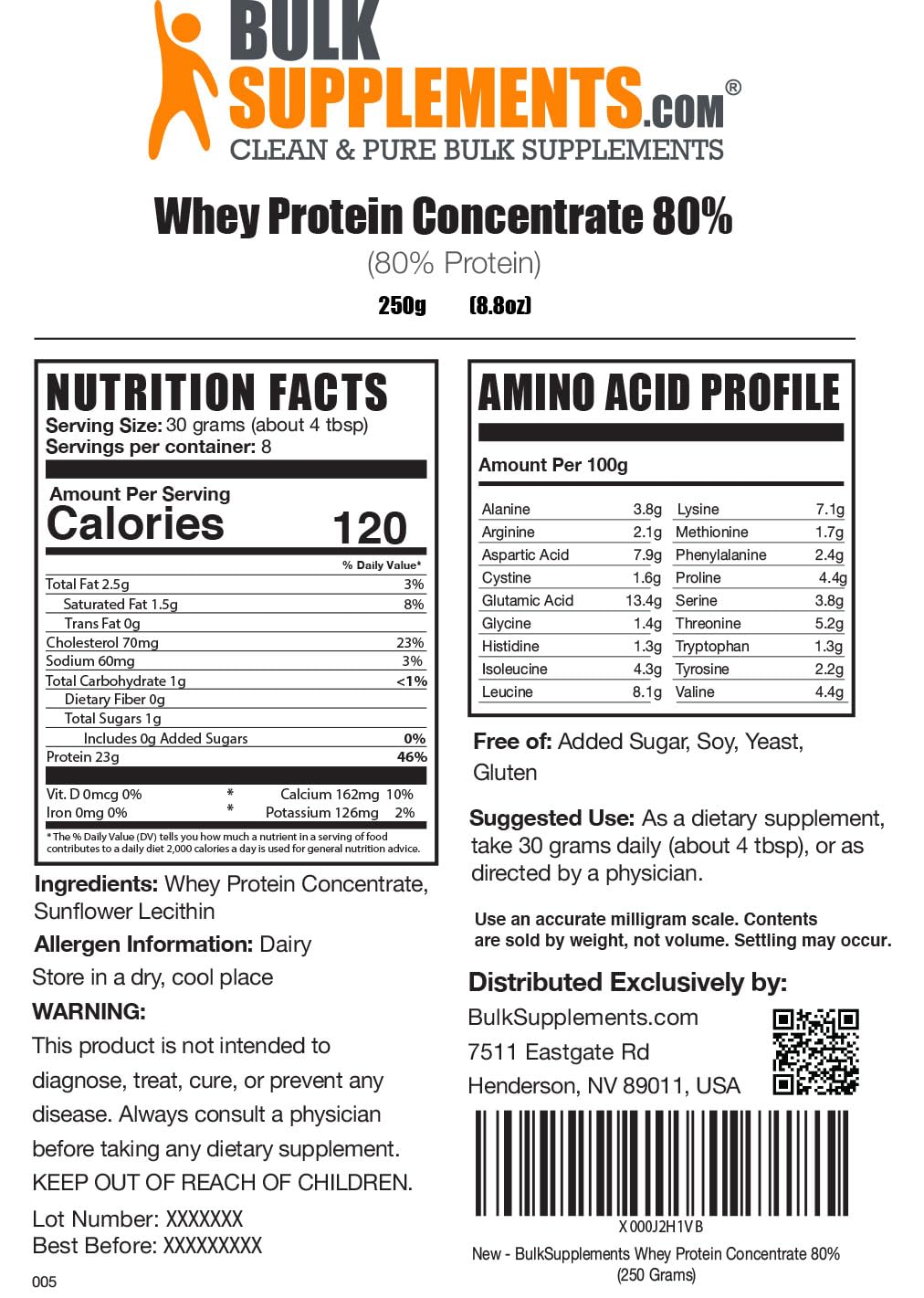 BULKSUPPLEMENTS.COM Whey Protein Concentrate Powder - Unflavored Protein BULKSUPPLEMENTS.COMUS supplements