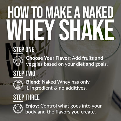 NAKED WHEY 5LB 100% Grass Fed Unflavored Whey Protein Powder - US Farms NAKEDUS supplements