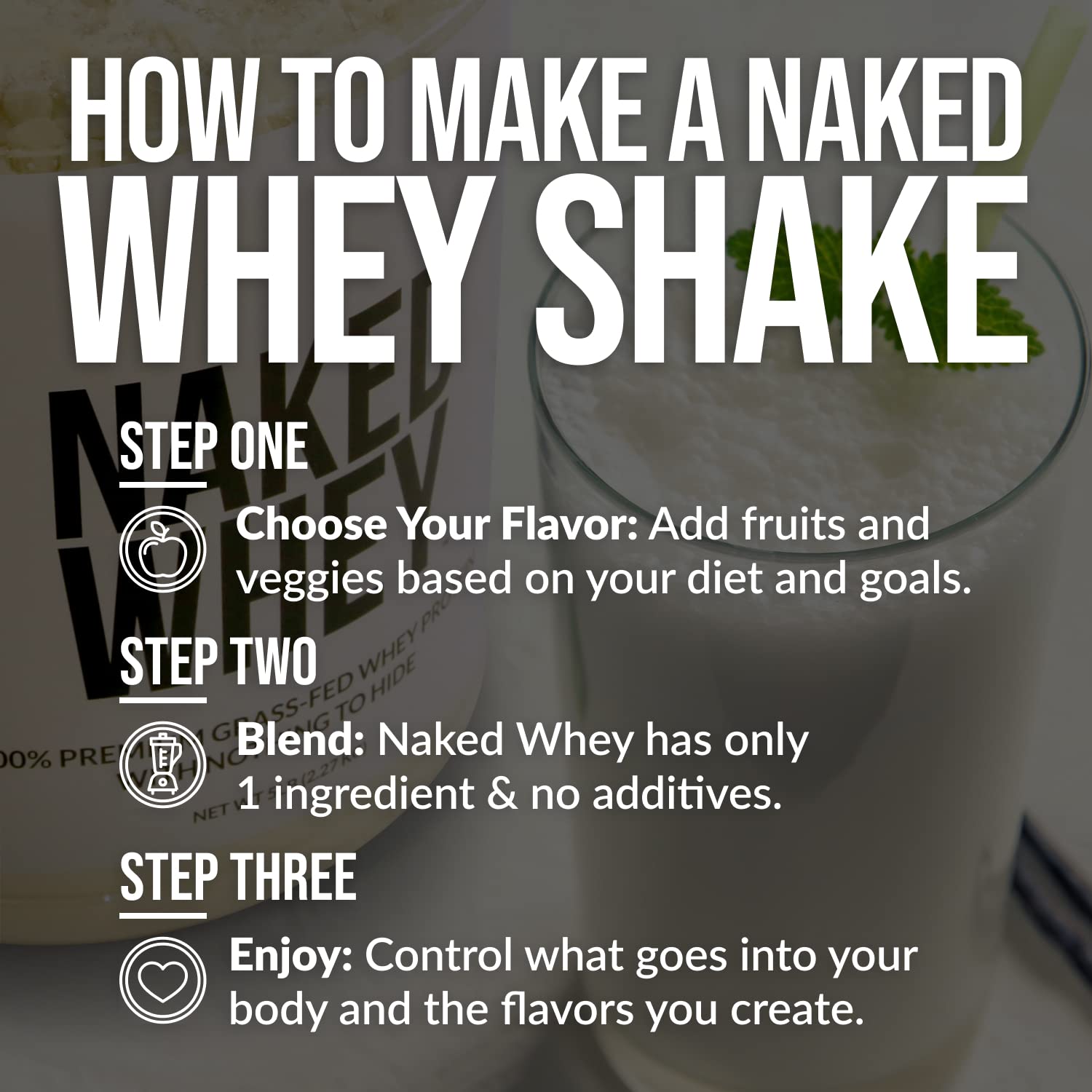 Naked Nutrition Naked Whey 1Lb - Only 1 Ingredient, Grass Fed Whey Protein Powder Naked NutritionUS supplements