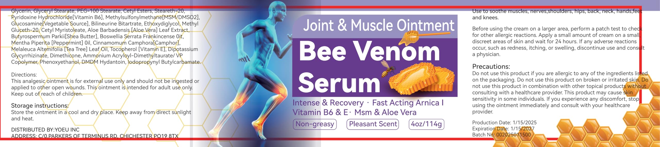 Cedonivor Bee Venom Joint Cream, Joint & Muscle Soothing, Bee Venom Cream for Back, Knee, Hands, Neck, Feet CedonivorAu supplements