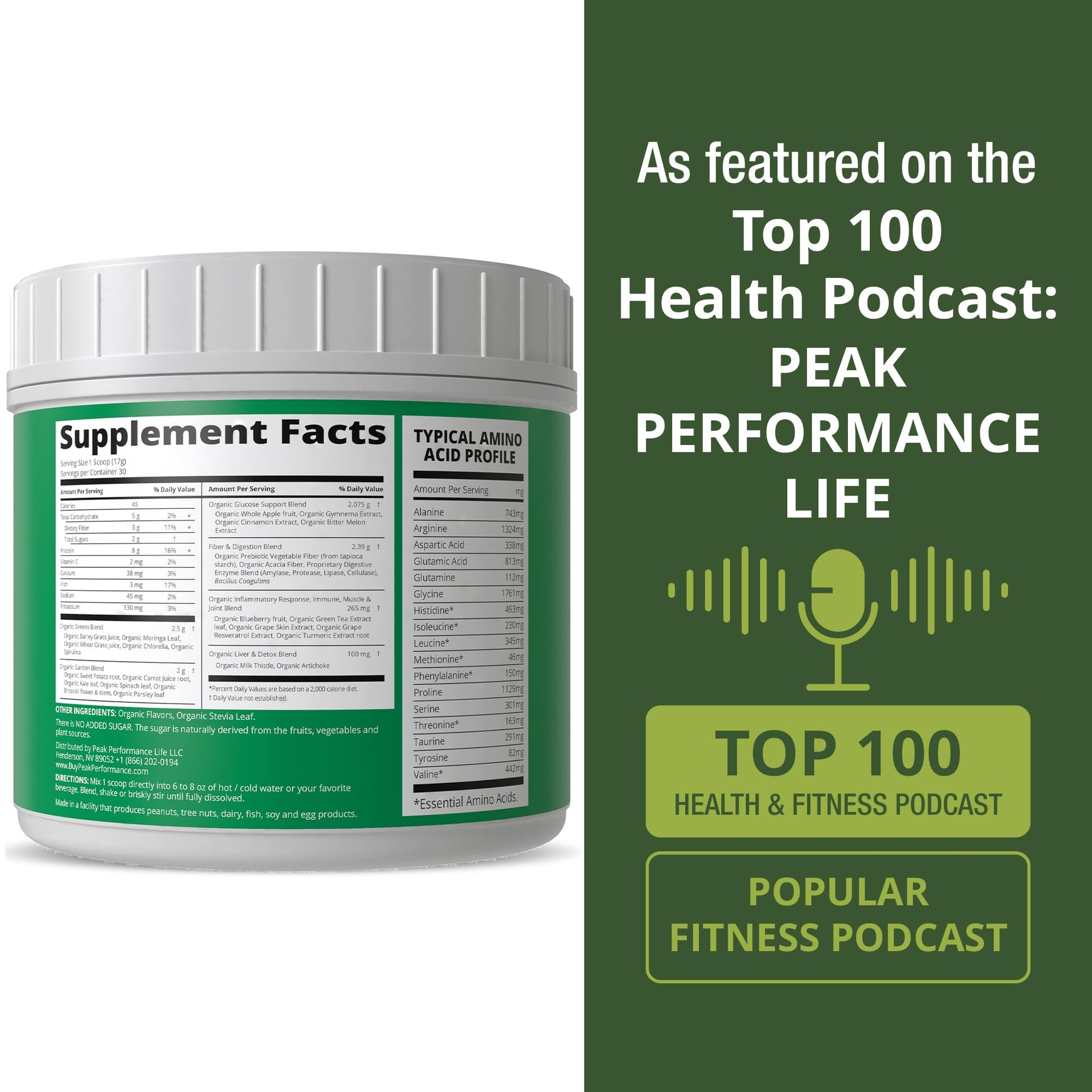 Greens Superfood + Grass Fed Collagen Peptides Powder - Ultimate Blend of Best Tasting Green Superfood with Pure Pasture Raised Hydrolyzed Protein Powder for Skin Hair + Joint Health Peak PerformanceAu supplements