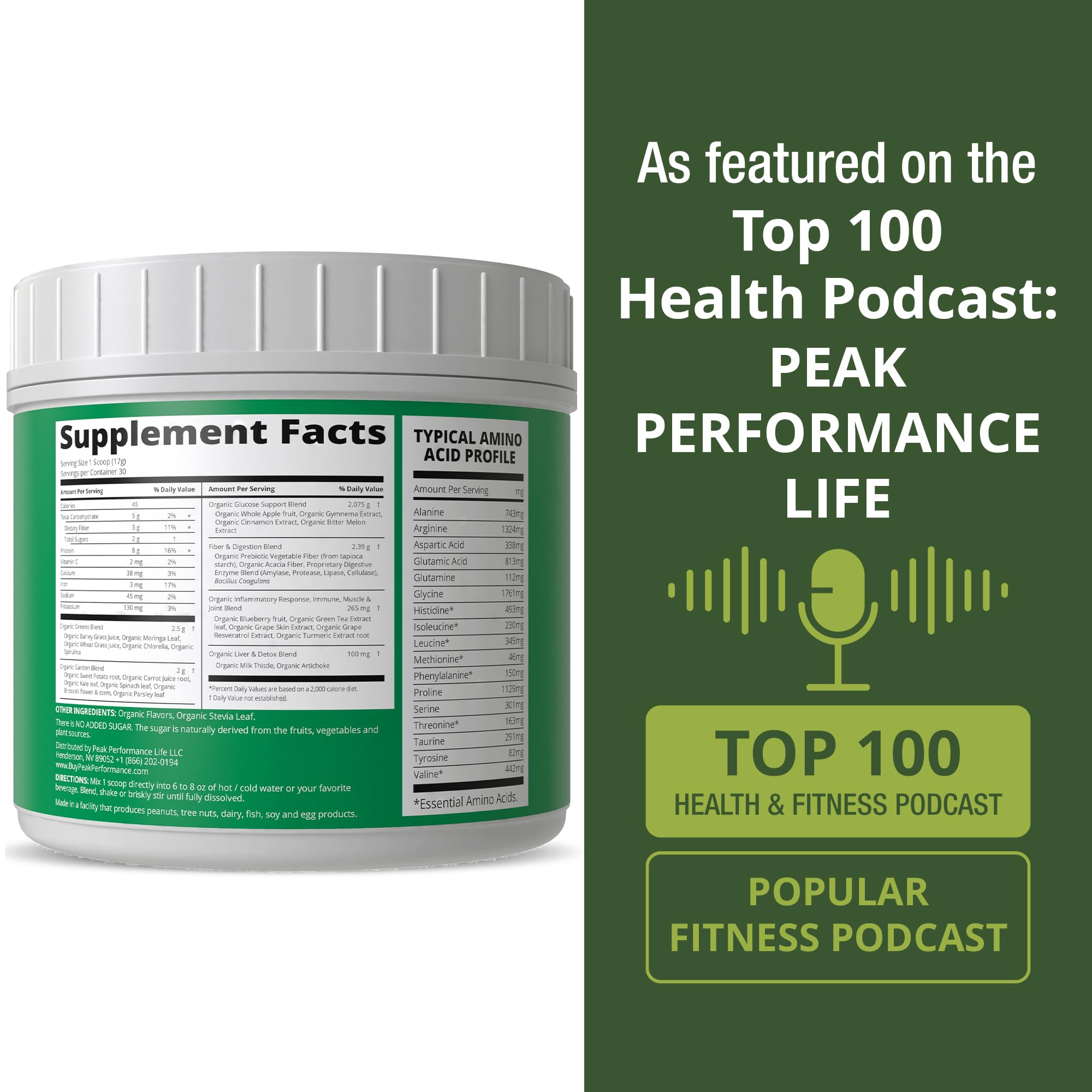 Greens Superfood + Grass Fed Collagen Peptides Powder - Ultimate Blend of Best Tasting Green Superfood with Pure Pasture Raised Hydrolyzed Protein Powder for Skin Hair + Joint Health Peak PerformanceAu supplements